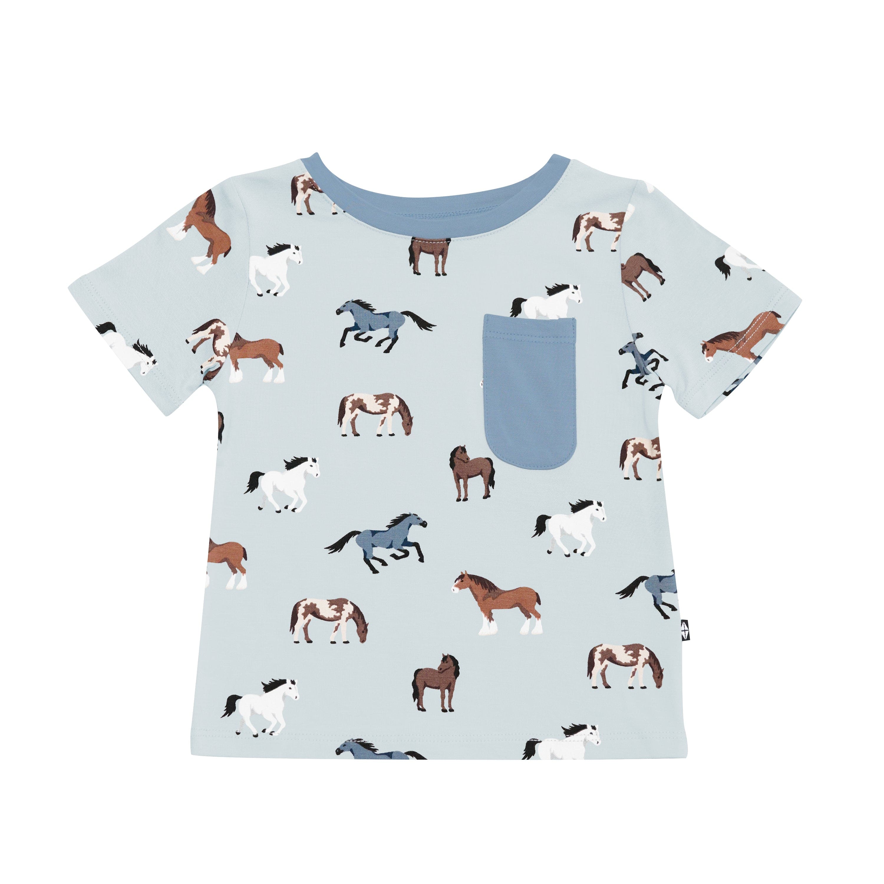 Kyte Baby Short Sleeve Toddler Unisex Tee Toddler Crew Neck Tee in Horse