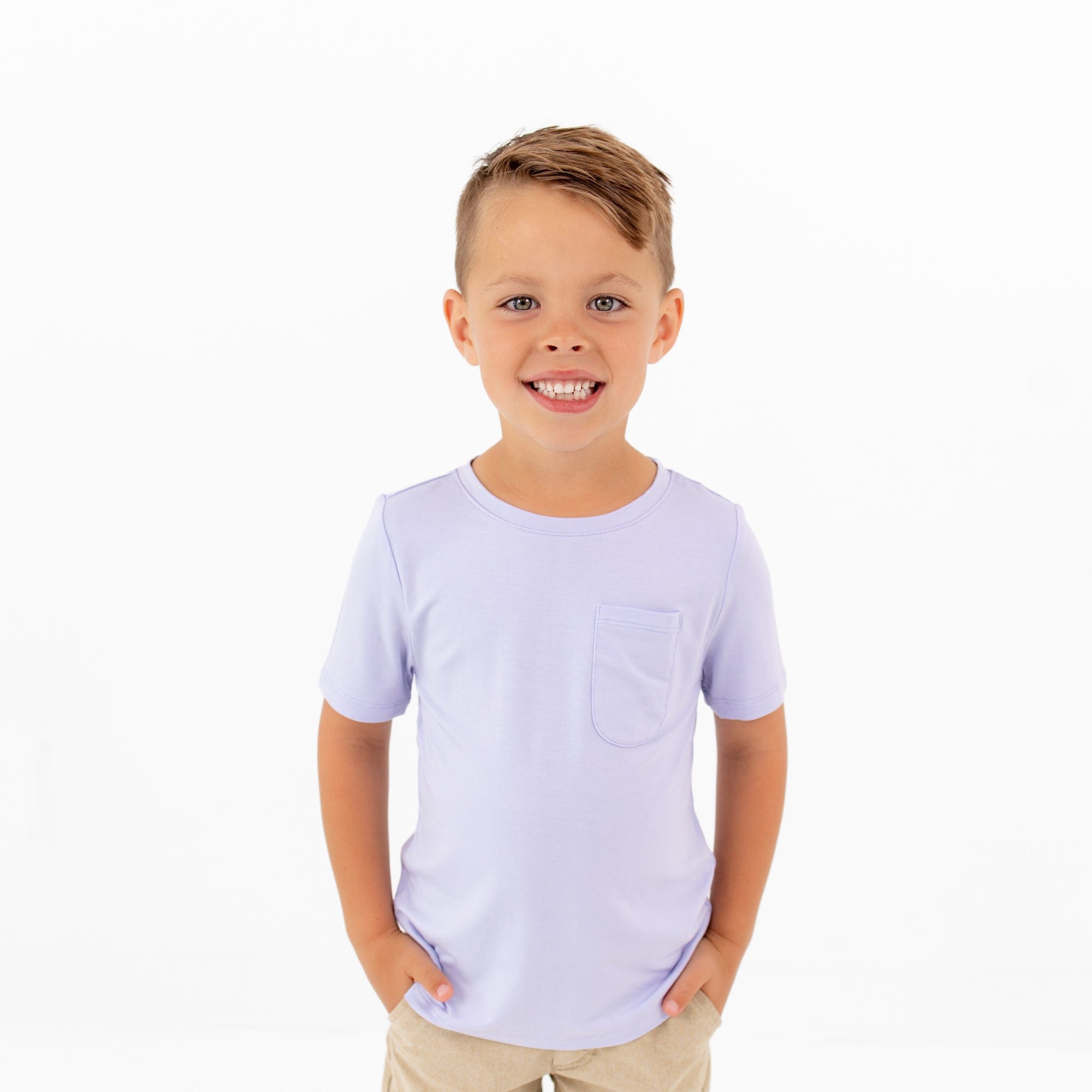 Kyte Baby Short Sleeve Toddler Unisex Tee Toddler Crew Neck Tee in Lilac