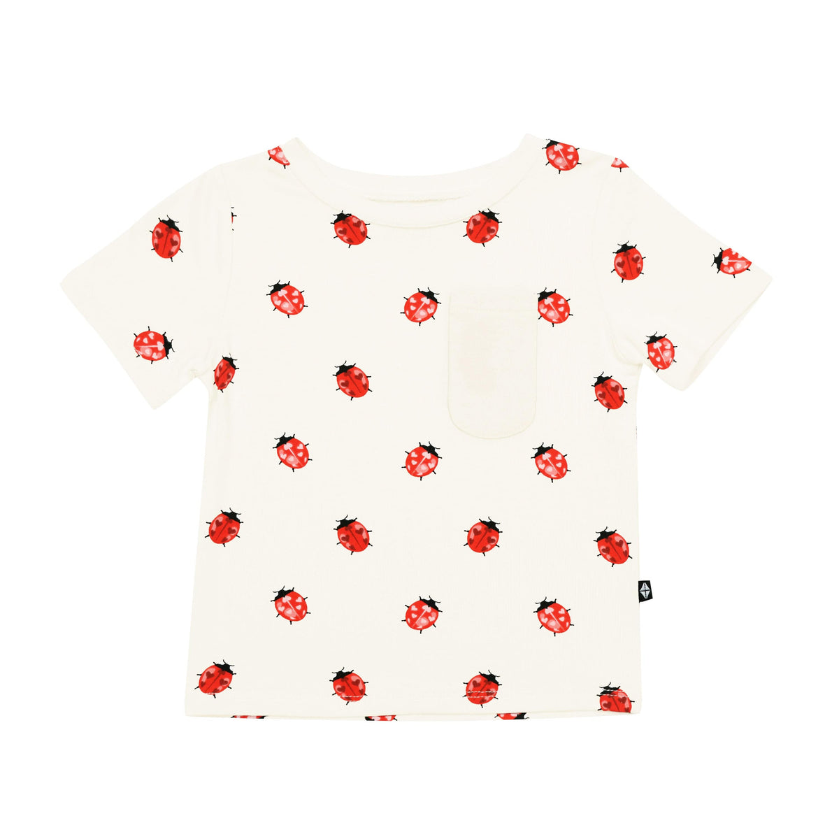 Kyte Baby Short Sleeve Toddler Unisex Tee Toddler Crew Neck Tee in Love Bug