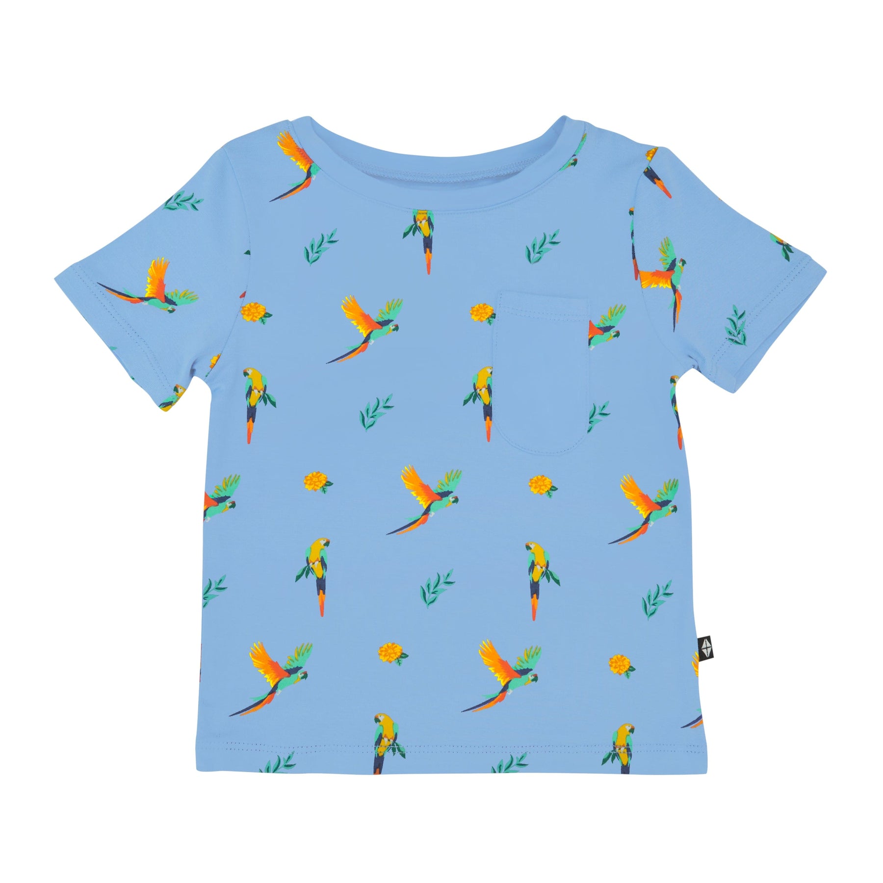 Kyte Baby Short Sleeve Toddler Unisex Tee Toddler Crew Neck Tee in Macaw
