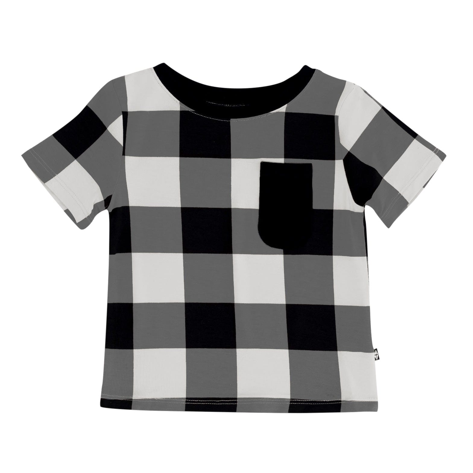 Kyte Baby Short Sleeve Toddler Unisex Tee Toddler Crew Neck Tee in Midnight Plaid