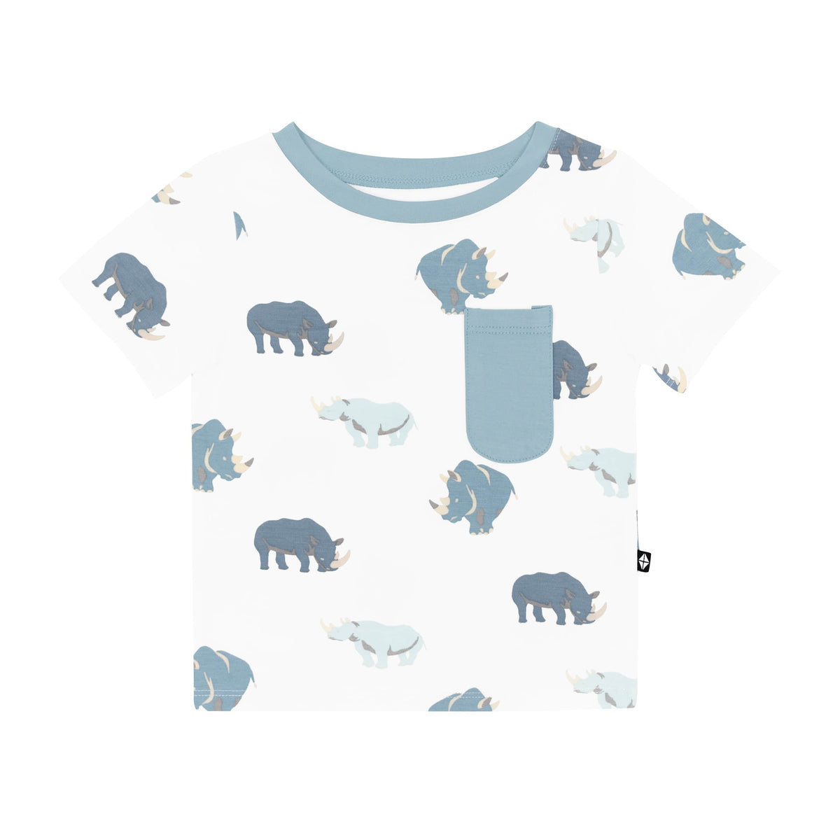 Kyte Baby Short Sleeve Toddler Unisex Tee Toddler Crew Neck Tee in Rhino