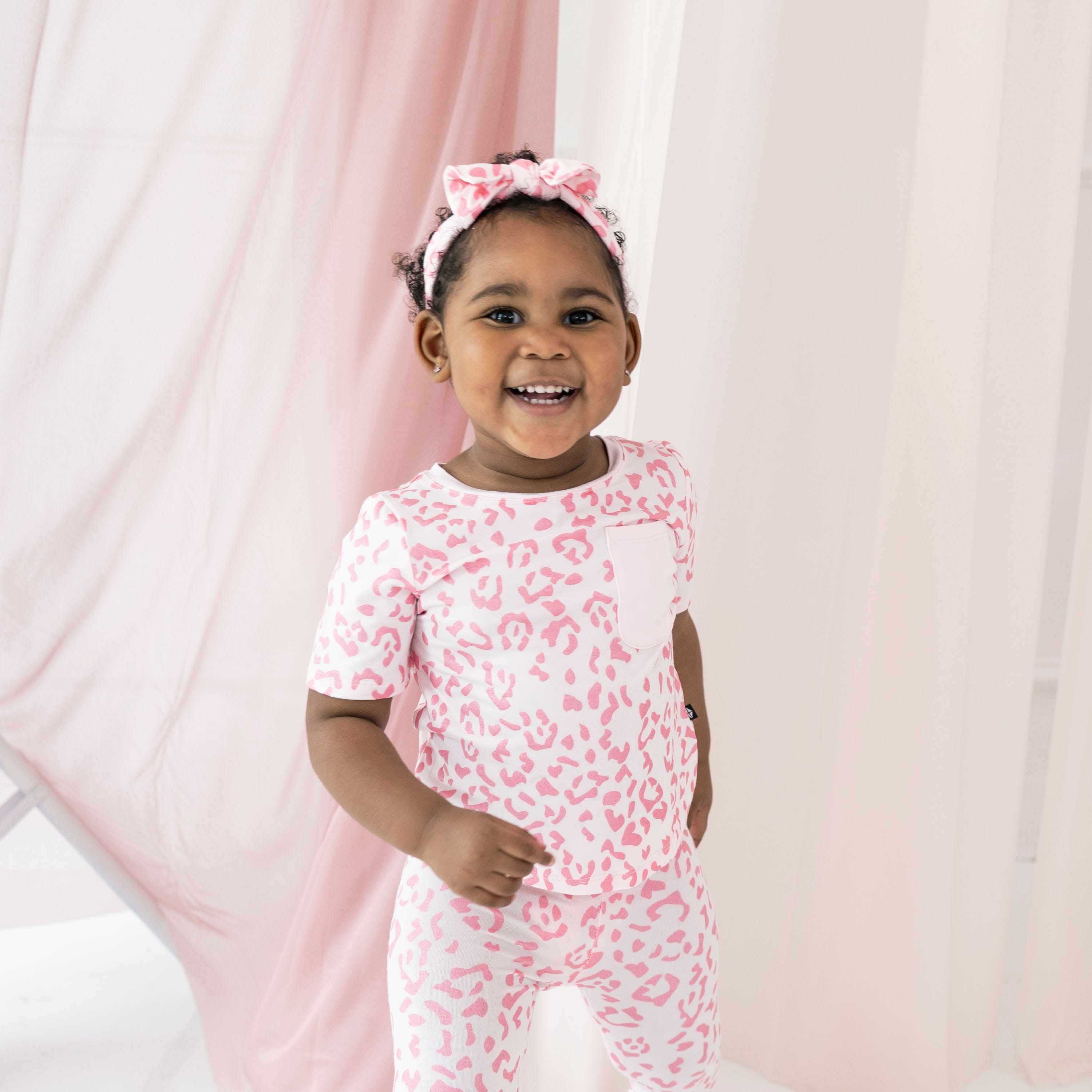 Kyte Baby Short Sleeve PJs - Blush Leopard - outlet 2T