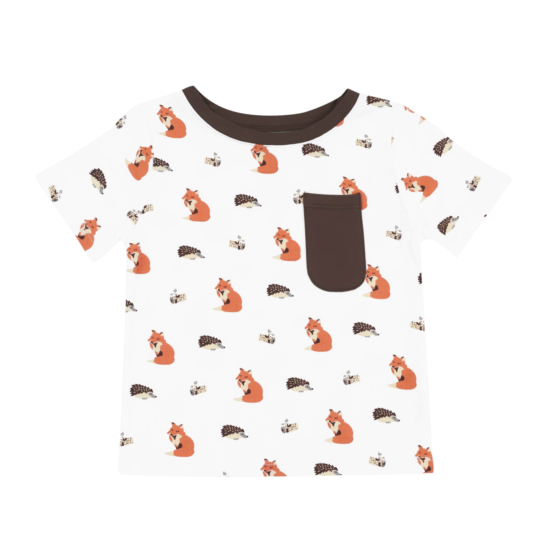 Kyte Baby Short Sleeve Toddler Unisex Tee Toddler Crew Neck Tee in Sienna Woodland