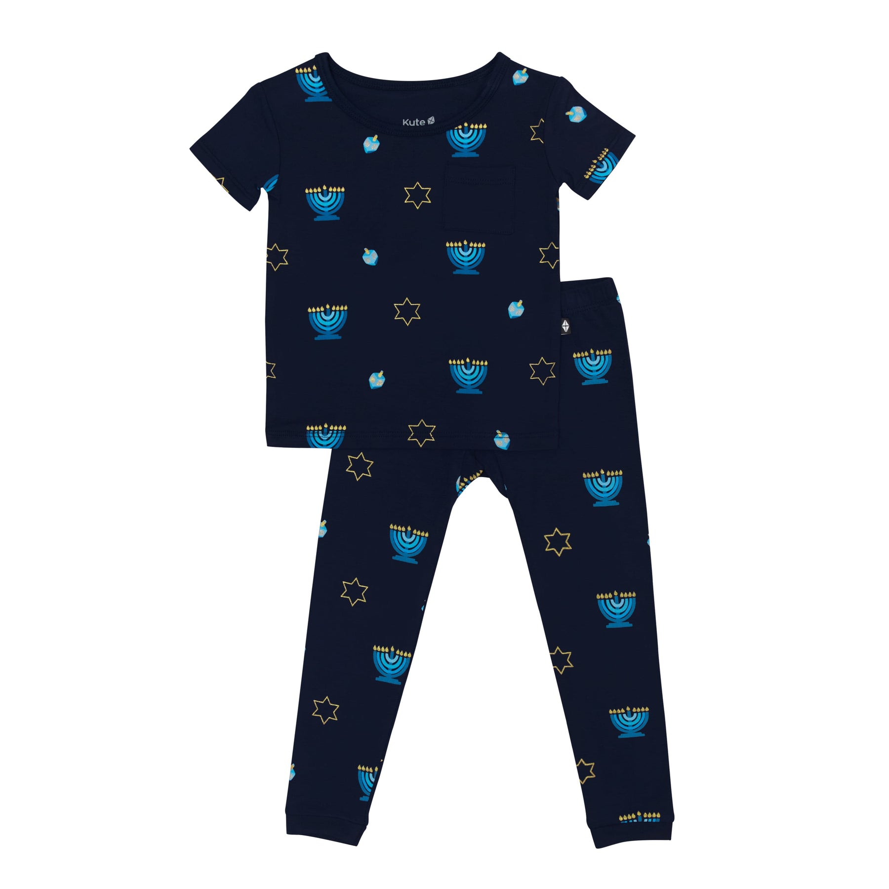 Kyte Baby Short Sleeve with Pants Pajama Short Sleeve with Pants Pajamas in Hanukkah