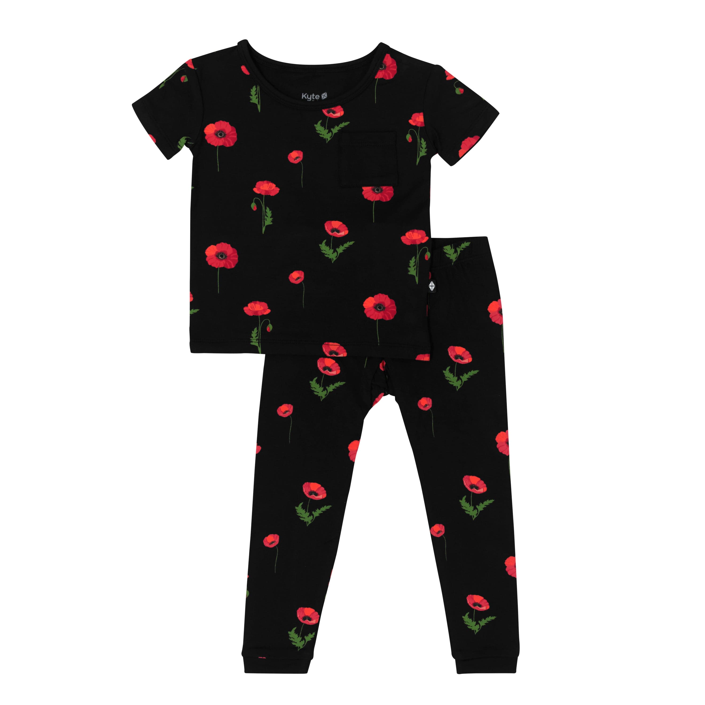 Kyte Baby Short Sleeve with Pants Pajama Short Sleeve with Pants Pajamas in Midnight Poppies