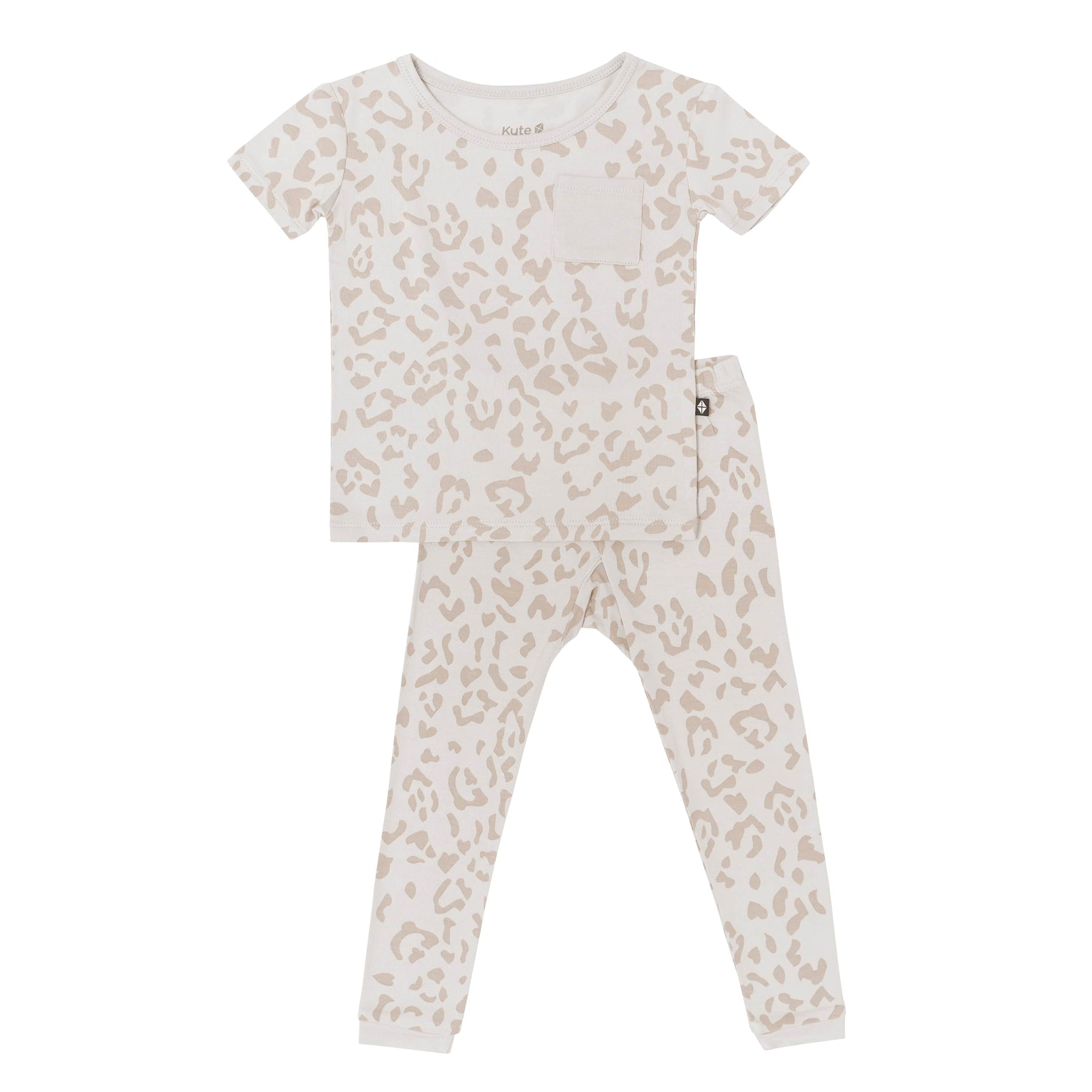 Kyte Baby Short Sleeve with Pants Pajama Short Sleeve with Pants Pajamas in Oat Leopard