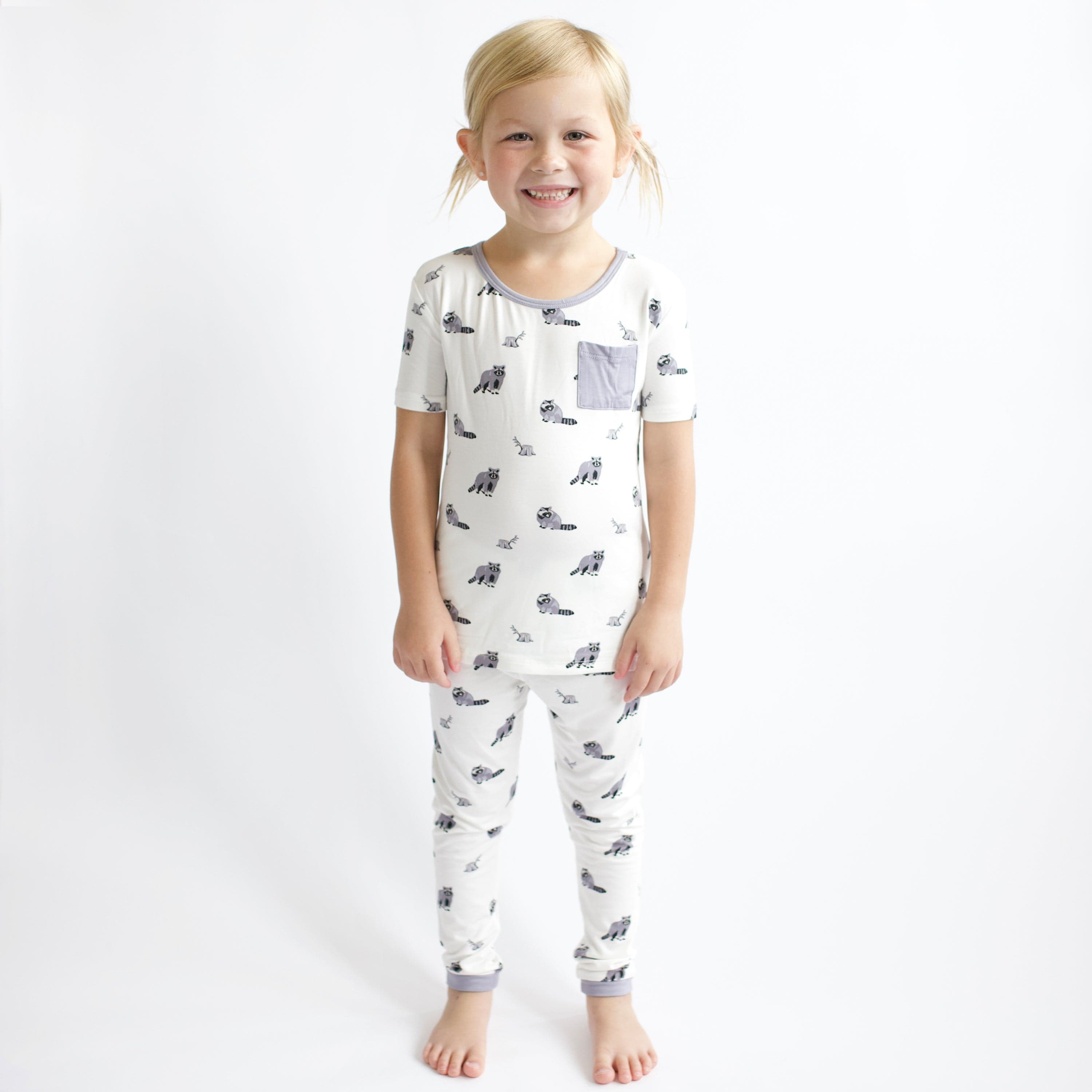 Kyte Baby Short Sleeve with Pants Pajama Short Sleeve with Pants Pajamas in Raccoon
