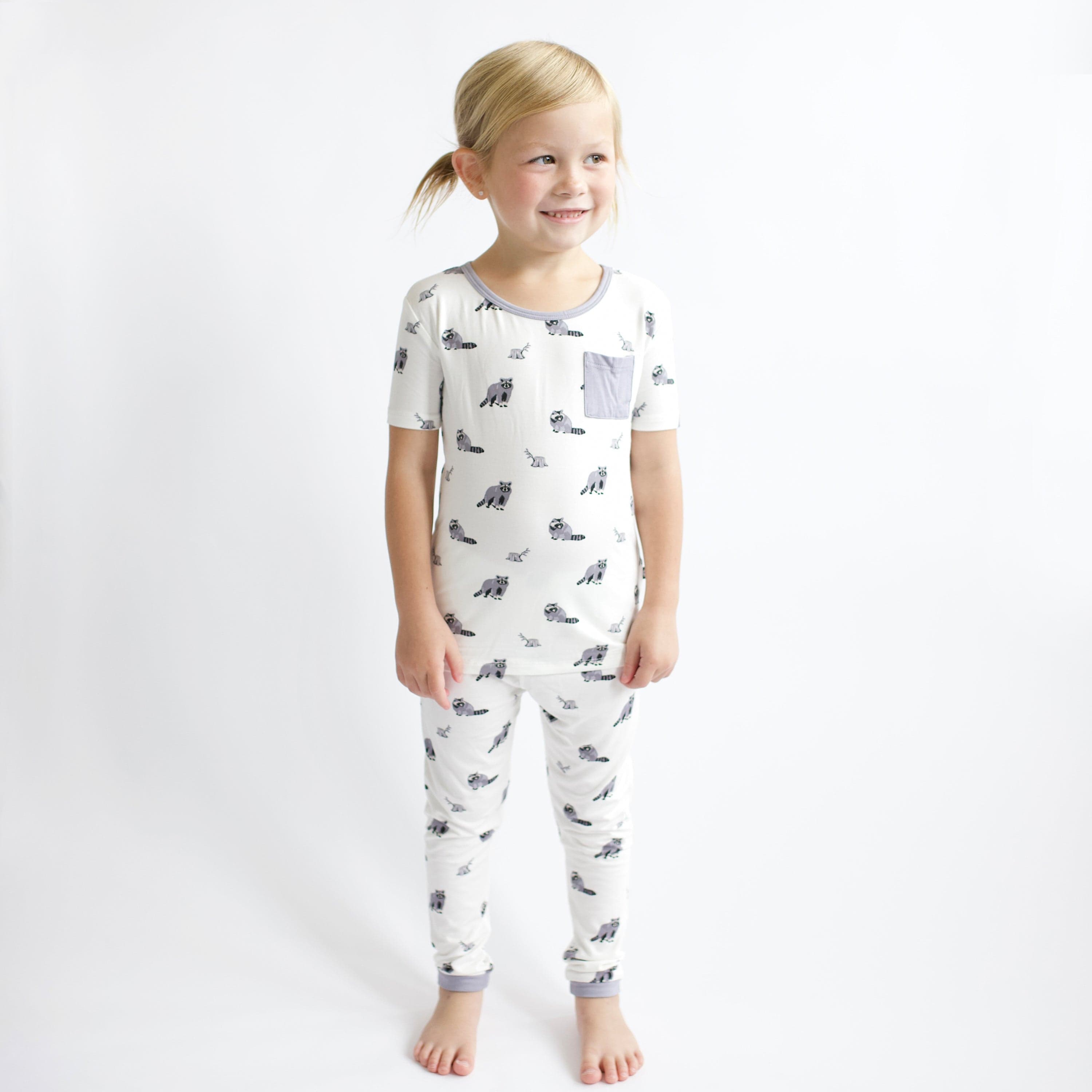 Kyte Baby Short Sleeve with Pants Pajama Short Sleeve with Pants Pajamas in Raccoon
