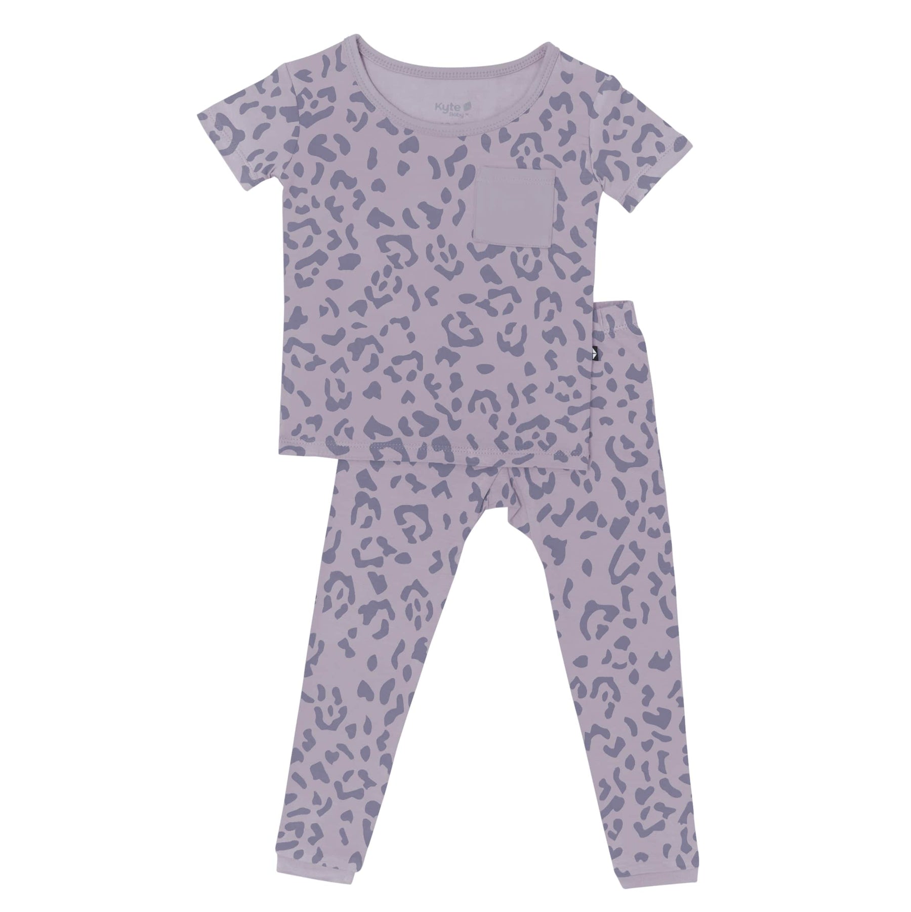 Kyte Baby Short Sleeve with Pants Pajama Short Sleeve with Pants Pajamas in Taro Leopard