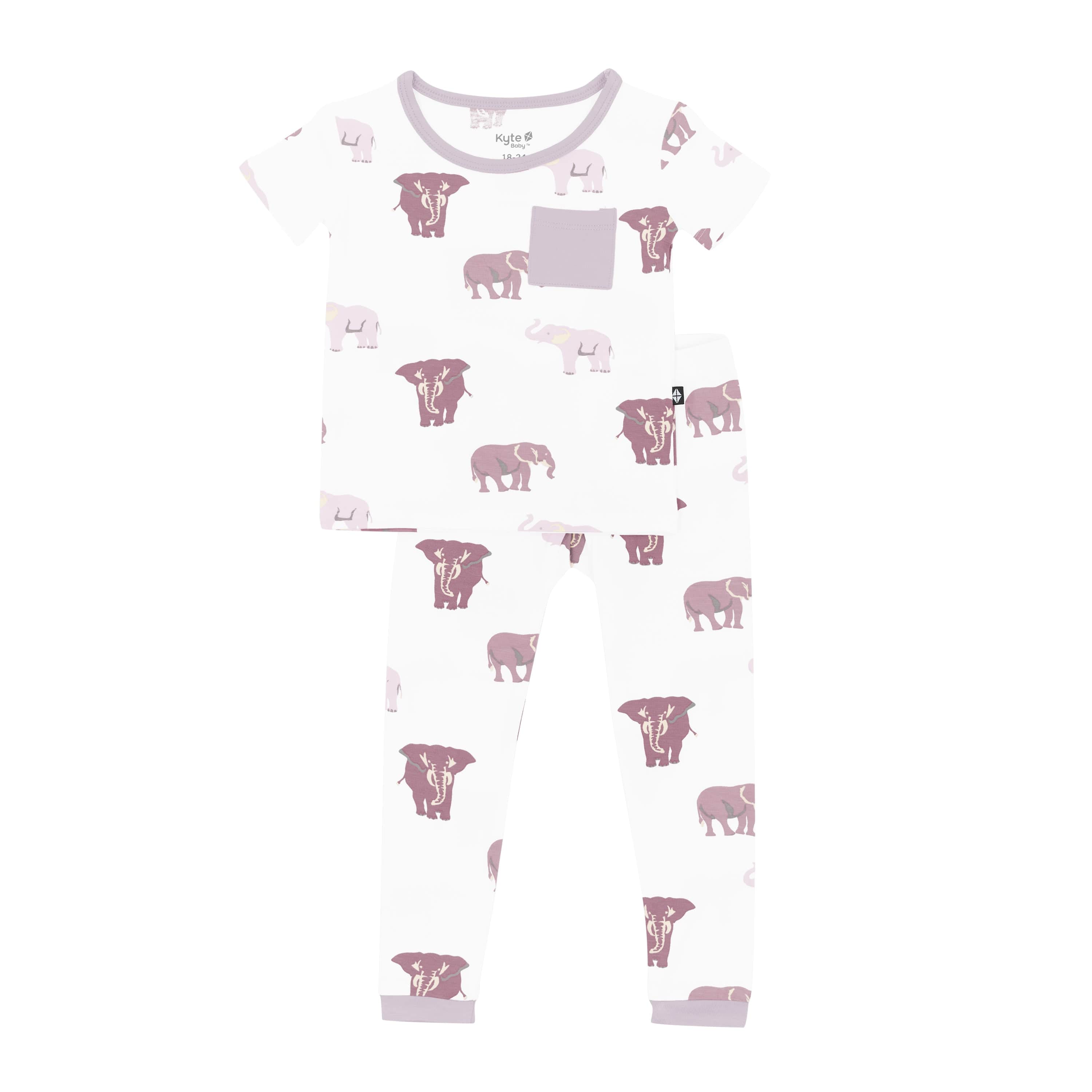 Kyte Baby Short Sleeve with Pants Pajamas Short Sleeve with Pants Pajamas in Elephant