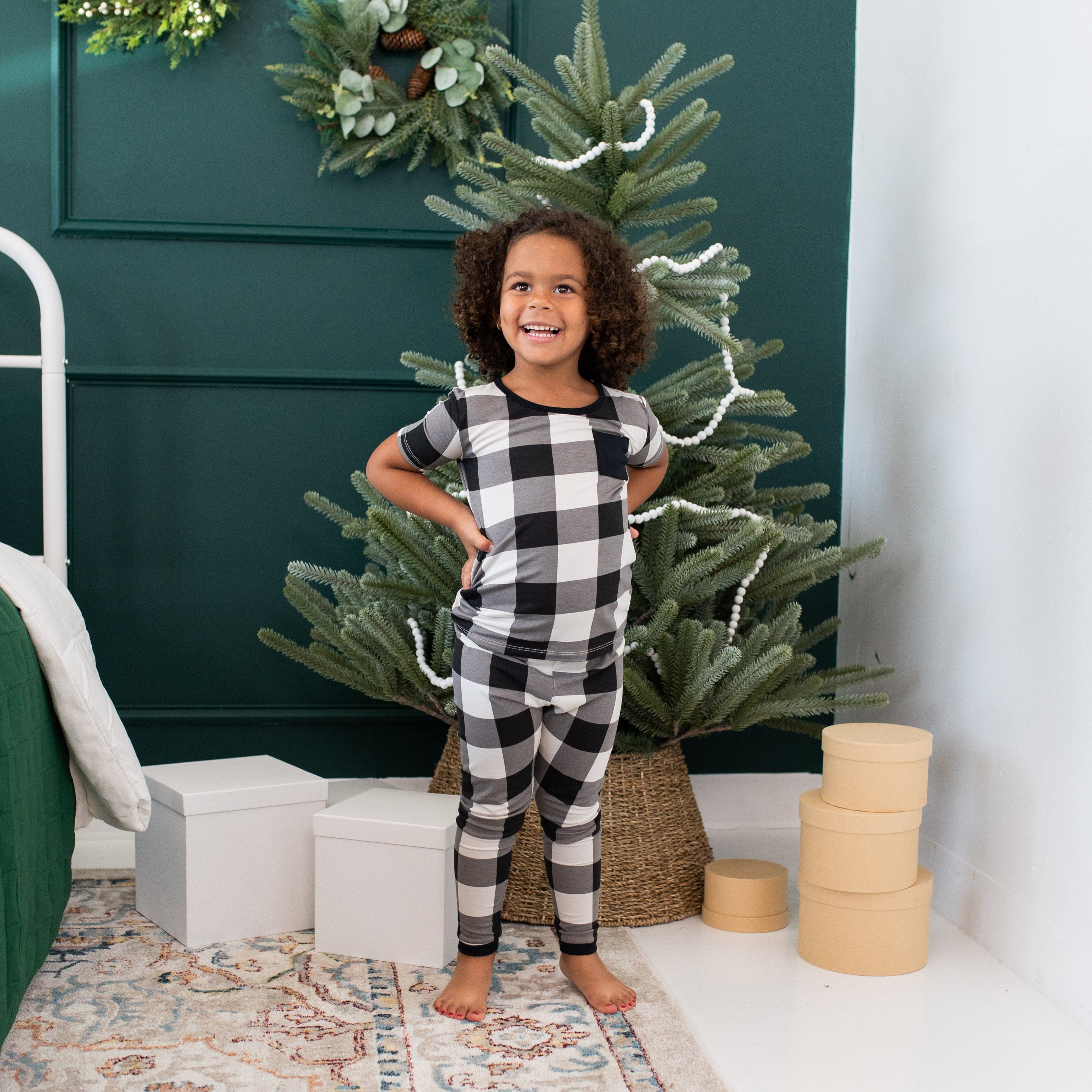 Kyte Baby Short Sleeve with Pants Pajamas Short Sleeve with Pants Pajamas in Midnight Plaid