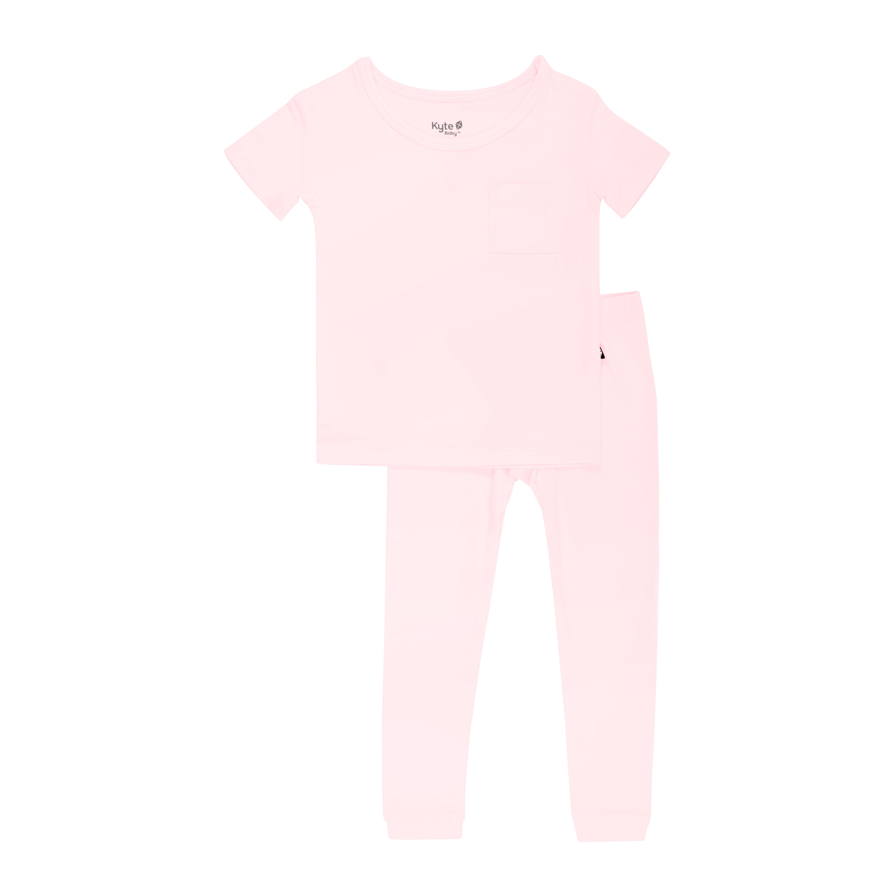 Kyte Baby Short Sleeve with Pants Pajamas in Sakura pink