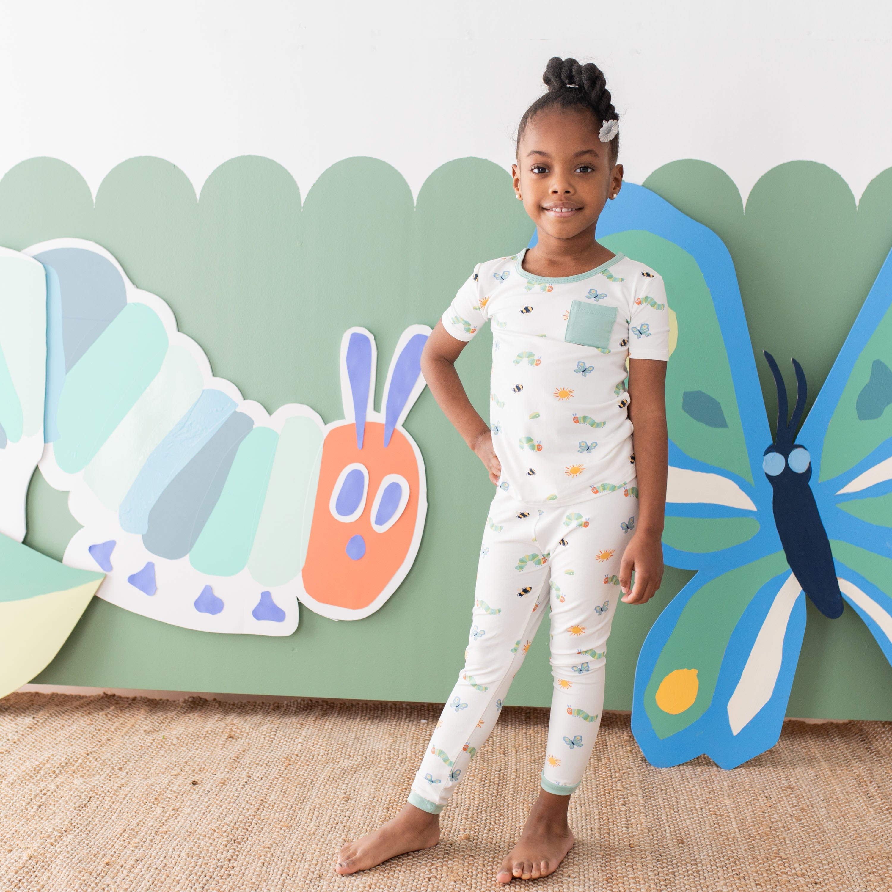 Kyte Baby Short Sleeve with Pants Pajamas Short Sleeve with Pants Pajamas in The Very Hungry Caterpillar™ and Friends