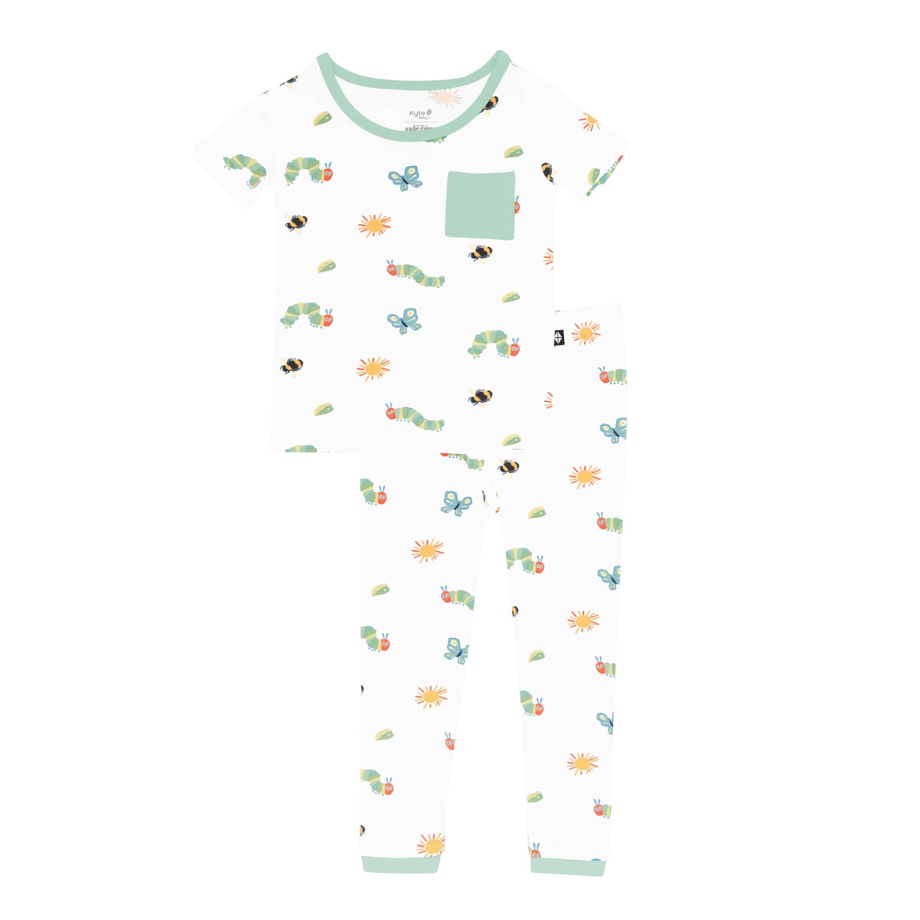 Kyte Baby Short Sleeve with Pants Pajamas Short Sleeve with Pants Pajamas in The Very Hungry Caterpillar™ and Friends