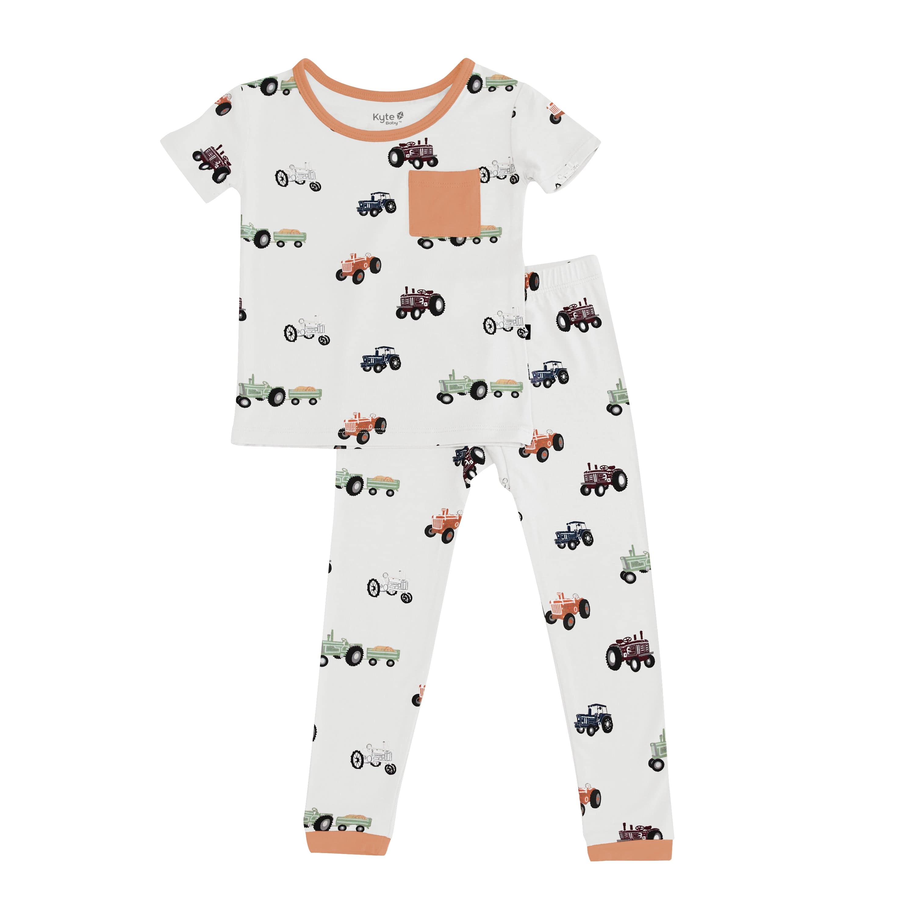 Kyte Baby Short Sleeve with Pants Pajamas Short Sleeve with Pants Pajamas in Tractor