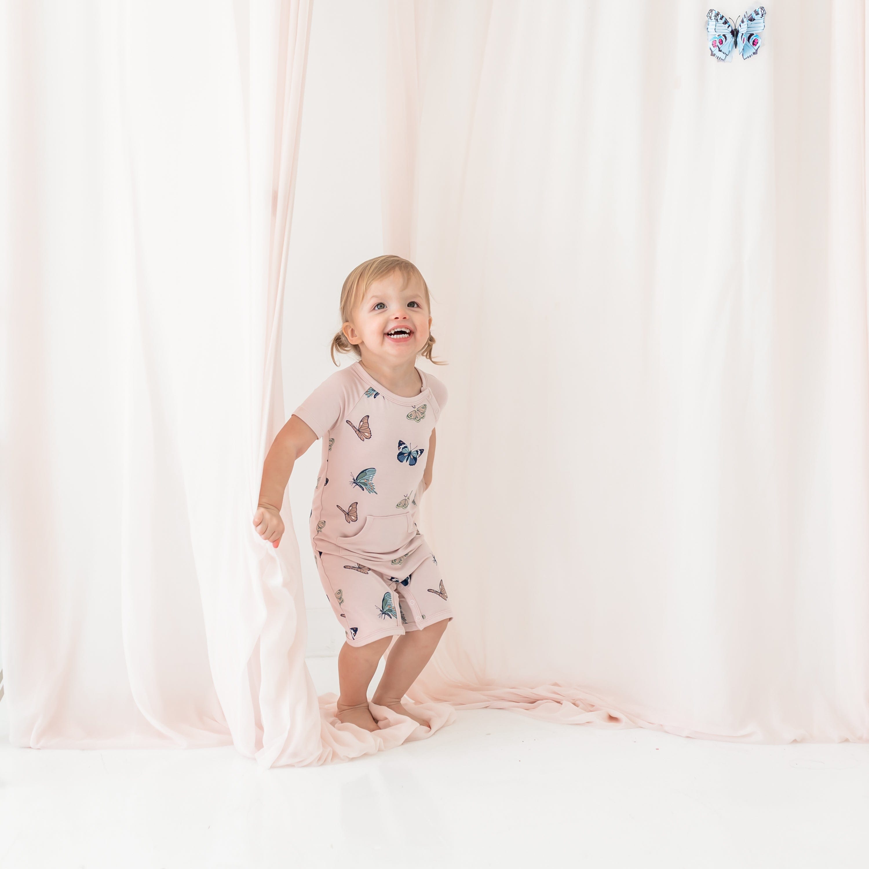 Kyte Baby Shortall Shortall in Blush Butterfly