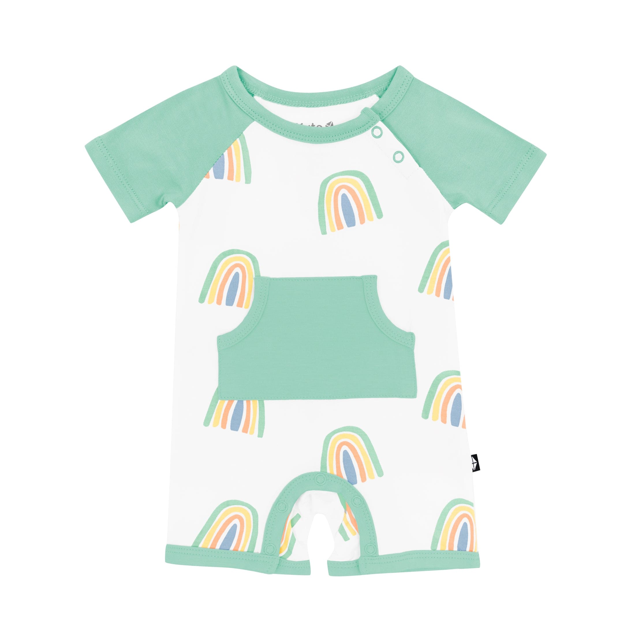 Kyte Baby Shortall Shortall in Wasabi Rainbow