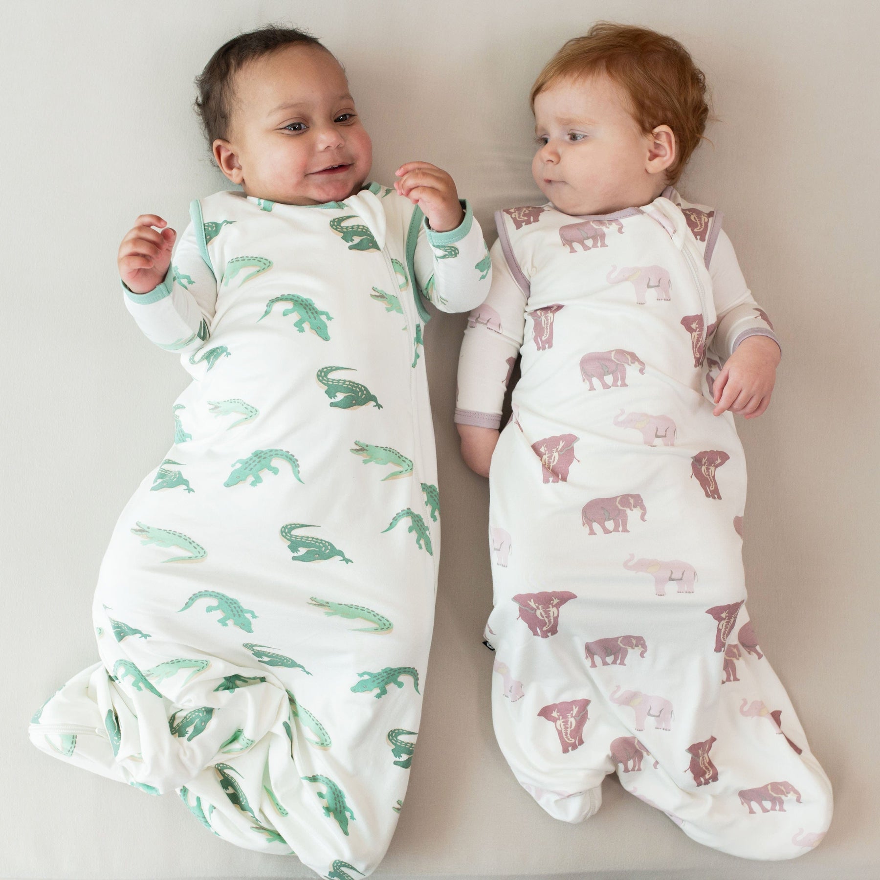 Babies wearing Kyte Baby sleep bags TOG 0.5