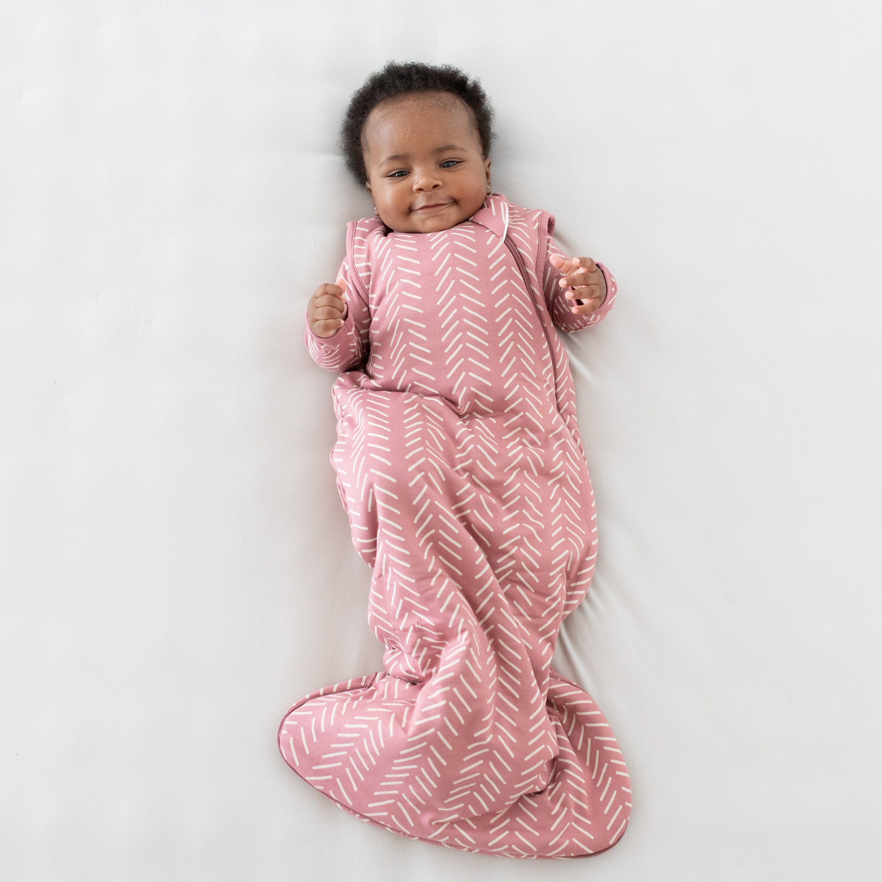 Kyte Baby Sleep Bag 1.0 Tog Sleep Bag in Dusty Rose Herringbone 1.0