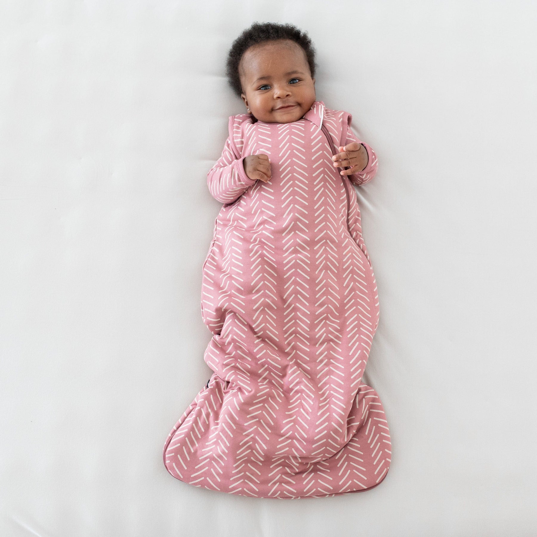 Kyte Baby Sleep Bag 1.0 Tog Sleep Bag in Dusty Rose Herringbone 1.0