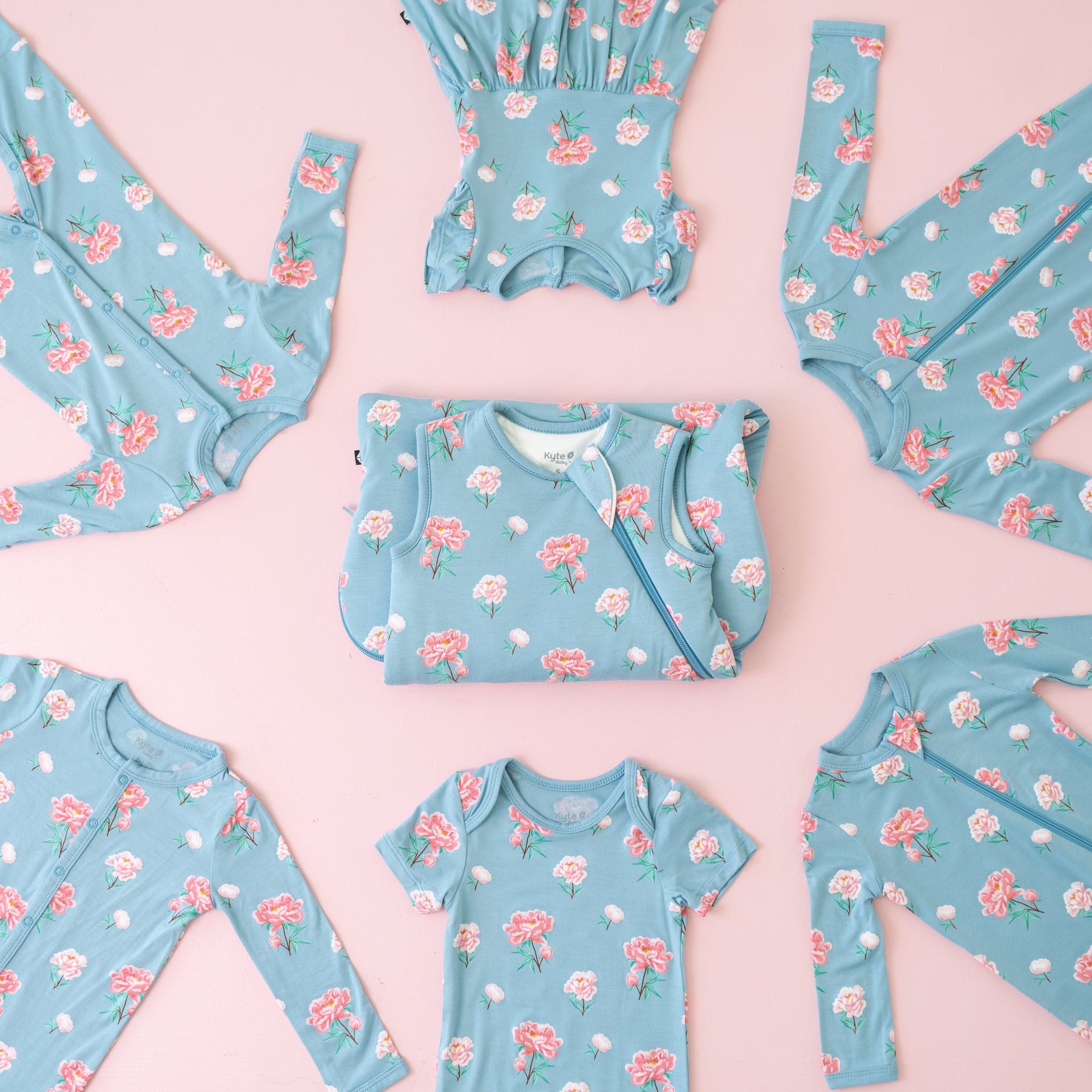 Kyte Baby Sleepwear in Peony pattern