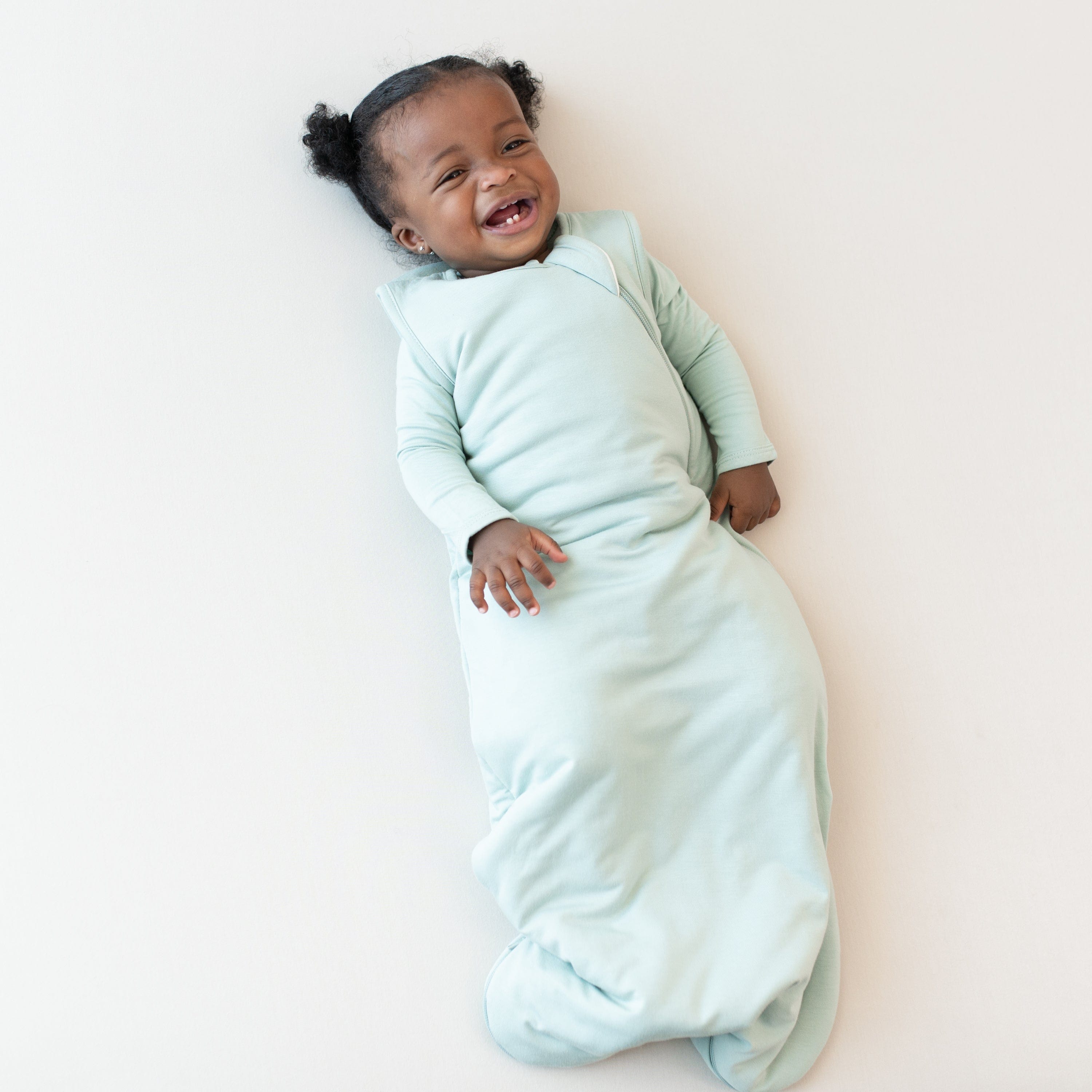 Baby in Sleep Bag in Sage 1.0