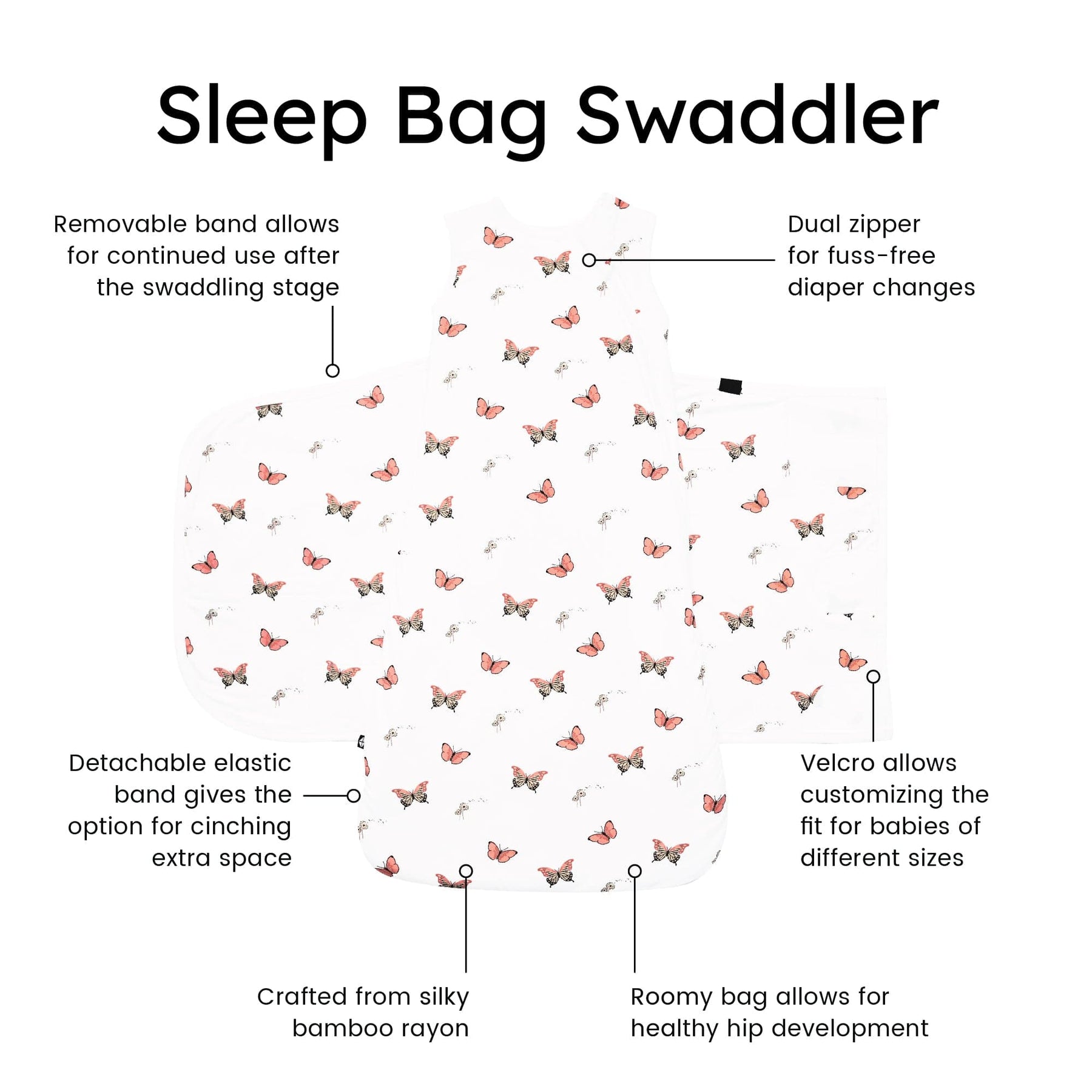 Kyte Baby Sleep Bag Swaddler Butterfly / XS Sleep Bag Swaddler in Butterfly