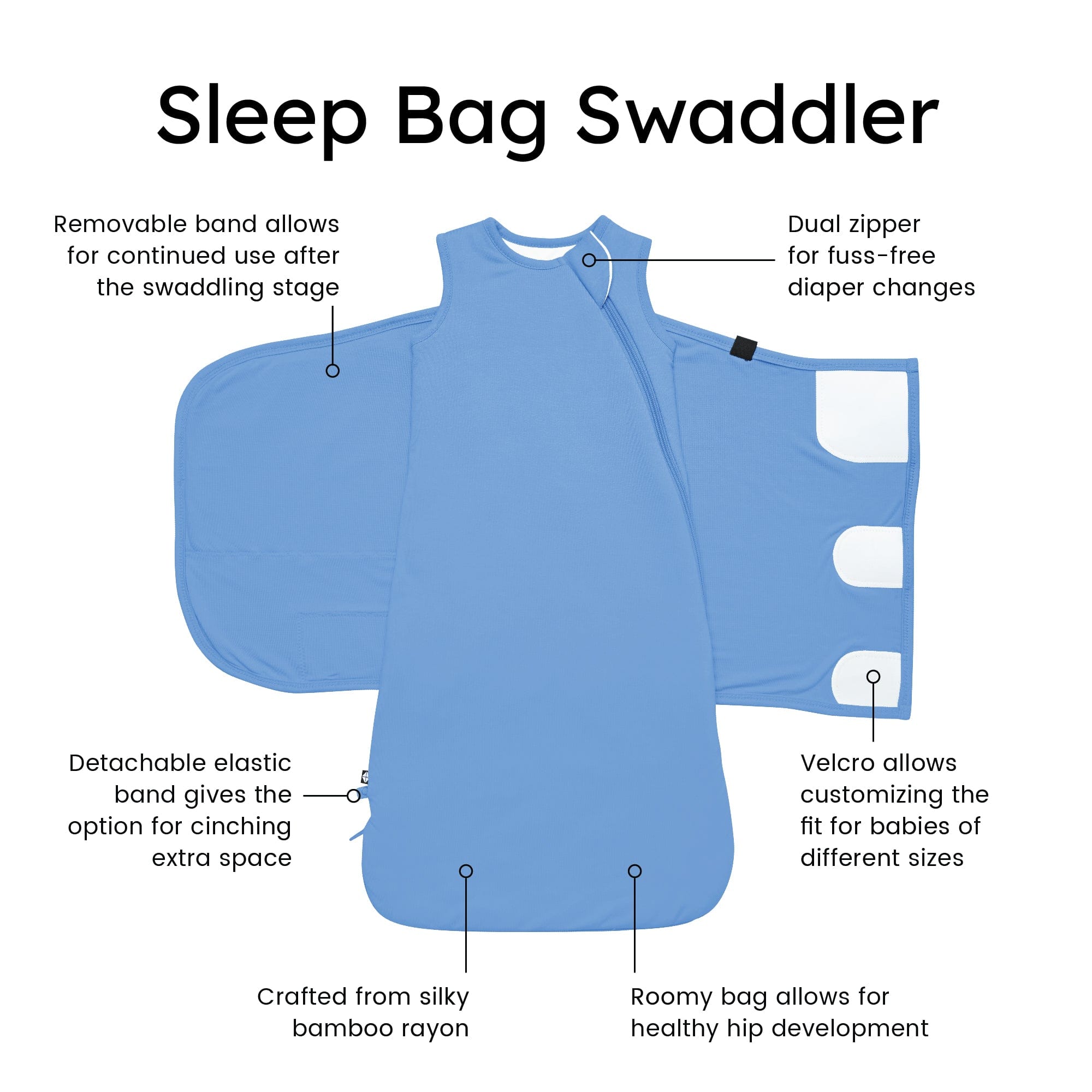 Swaddle with velcro online and zipper