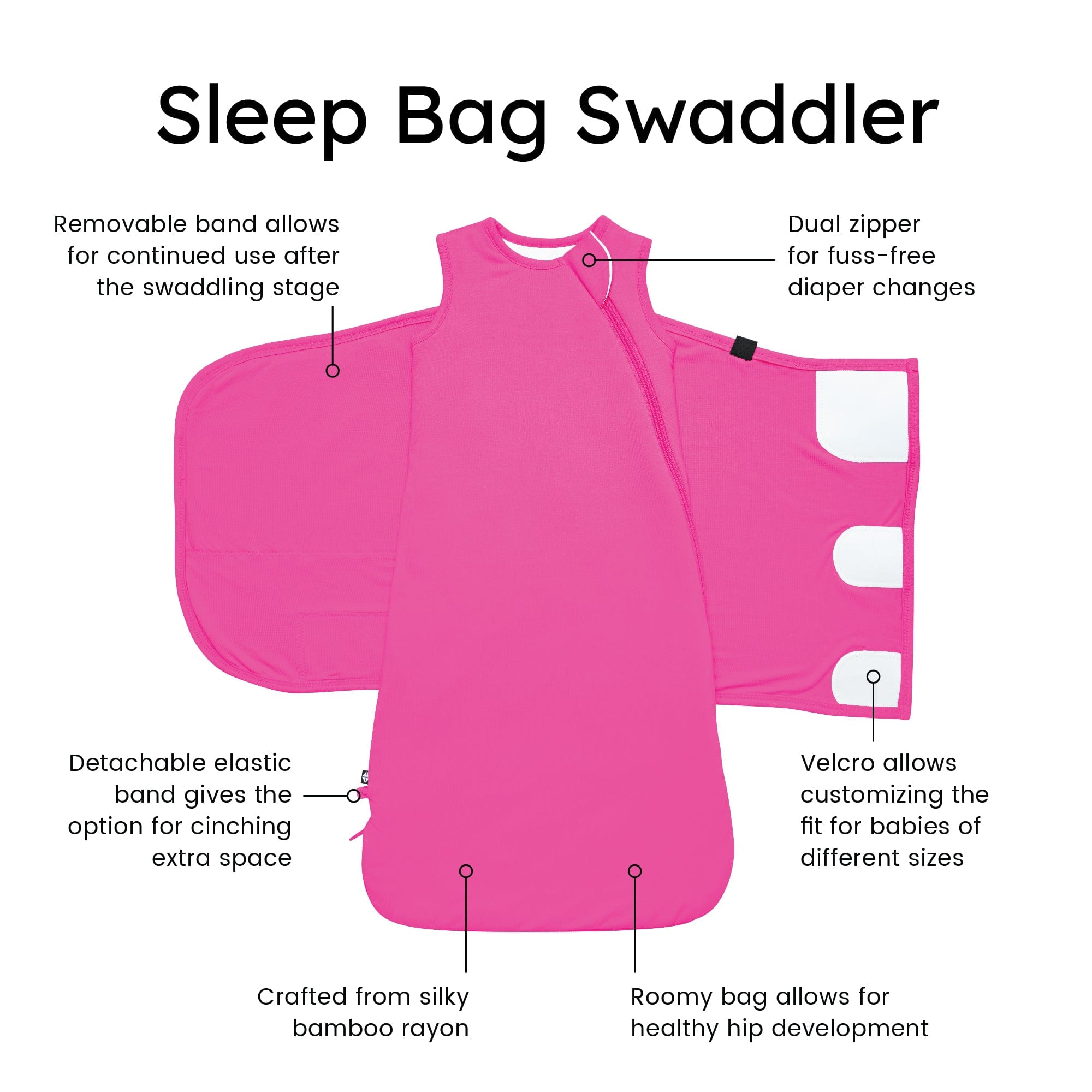 Kyte Baby Sleep Bag Swaddler Raspberry / XS Sleep Bag Swaddler in Raspberry