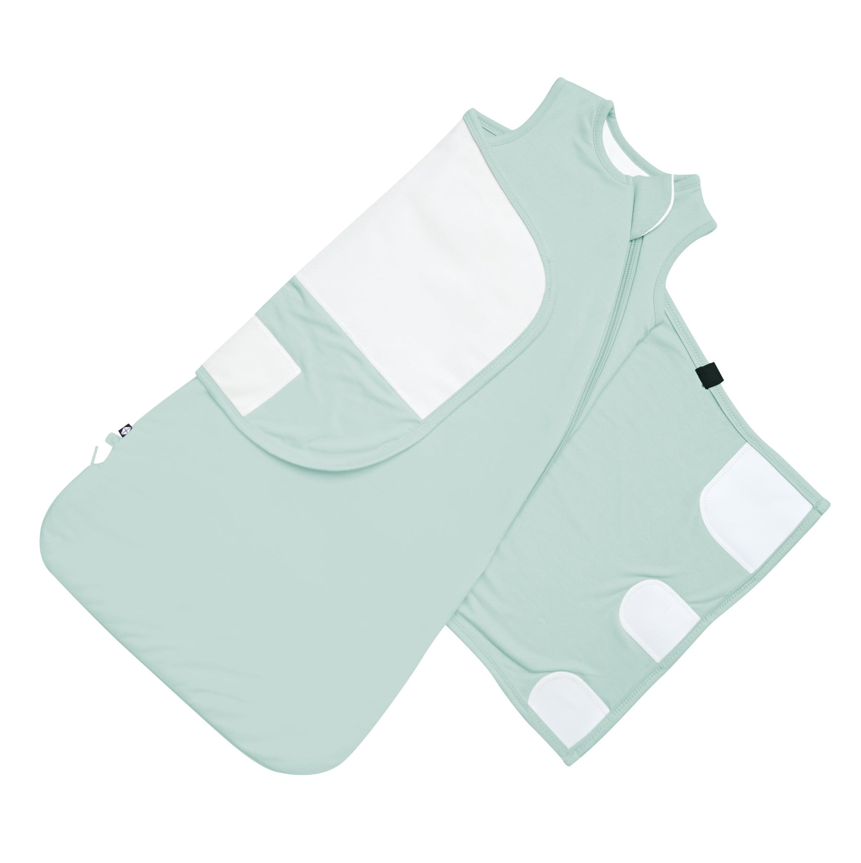 Adjustable Velcro on Kyte Baby Sleep Bag Swaddler in Sage