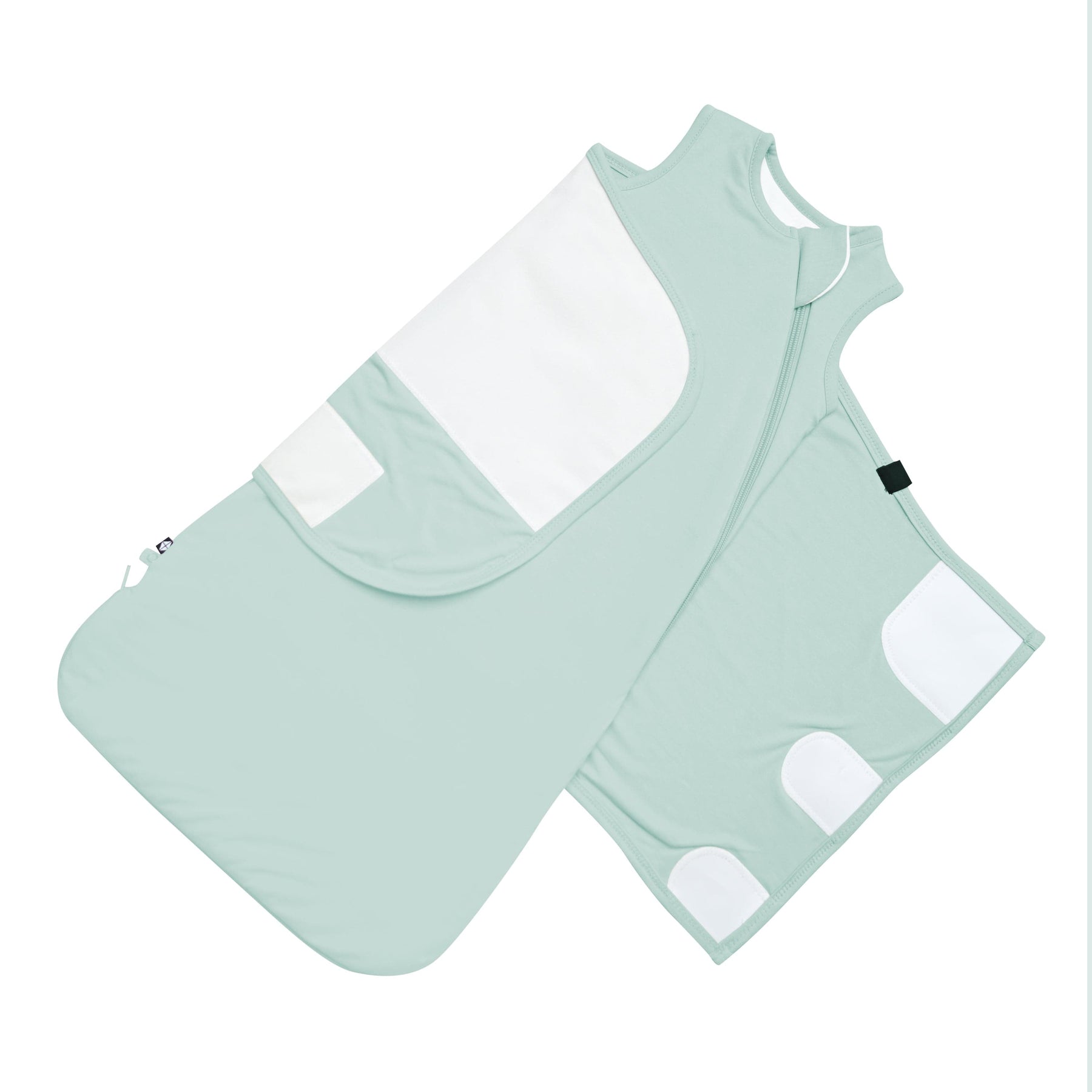 Adjustable Velcro on Kyte Baby Sleep Bag Swaddler in Sage