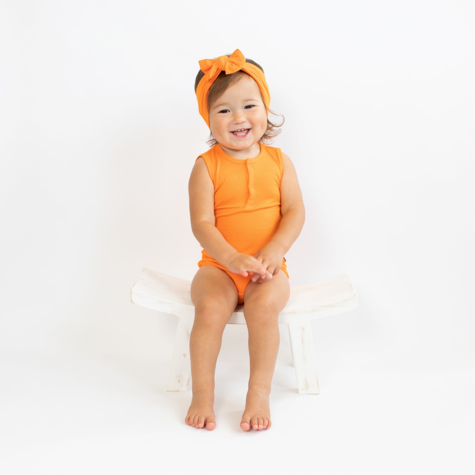 Kyte Baby Sleeveless Bodysuits Sleeveless Bodysuit in Tangerine