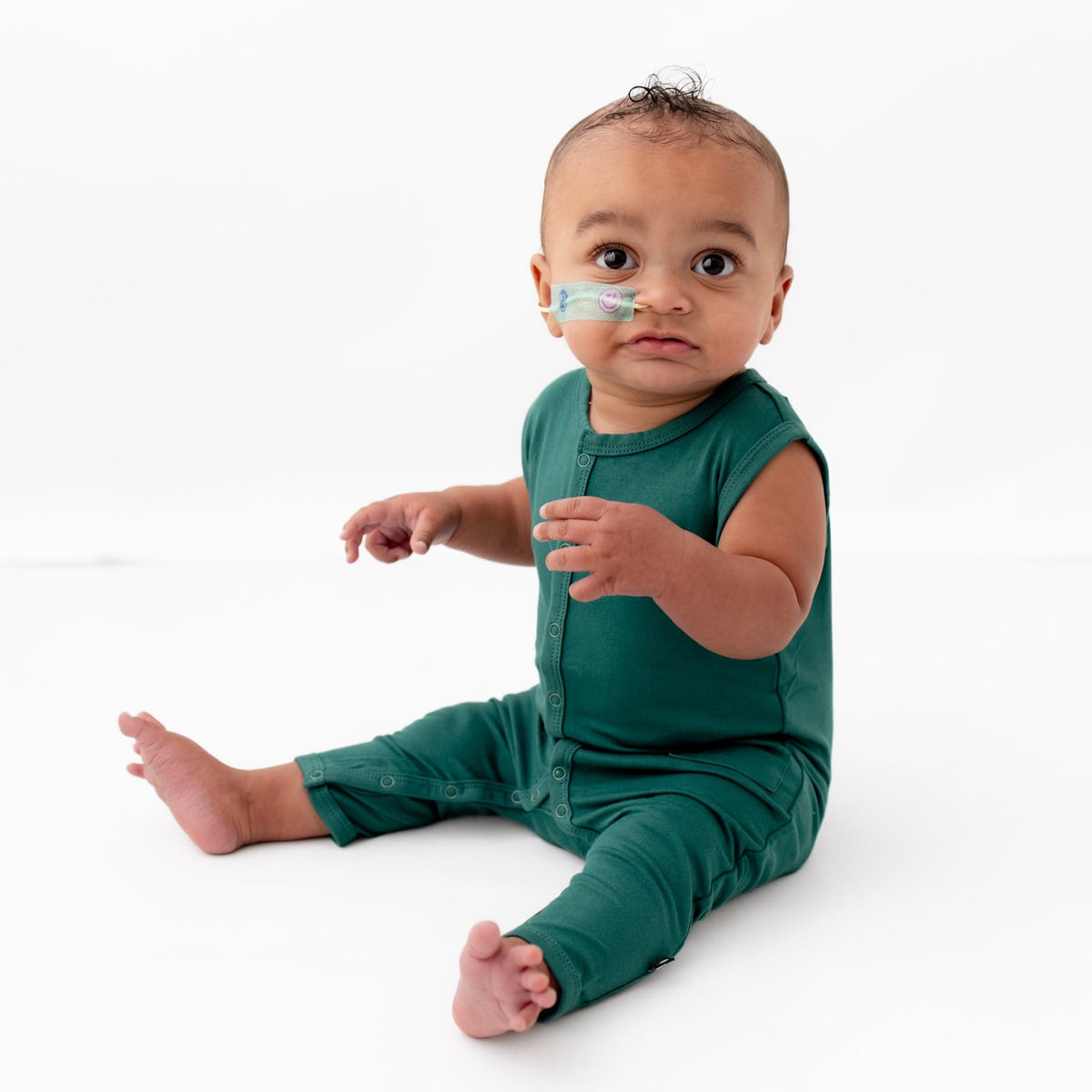 Kyte Baby Sleeveless Snap Romper Sleeveless Romper in Emerald