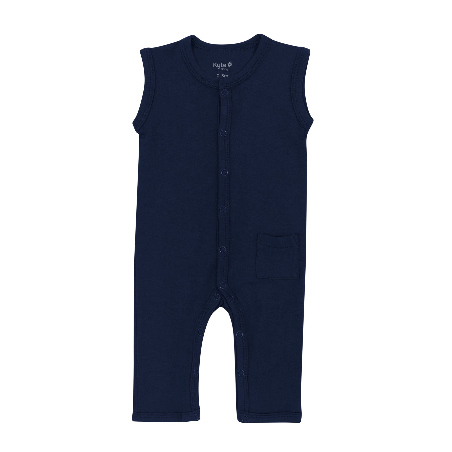 Kyte Baby Sleeveless Romper in Navy