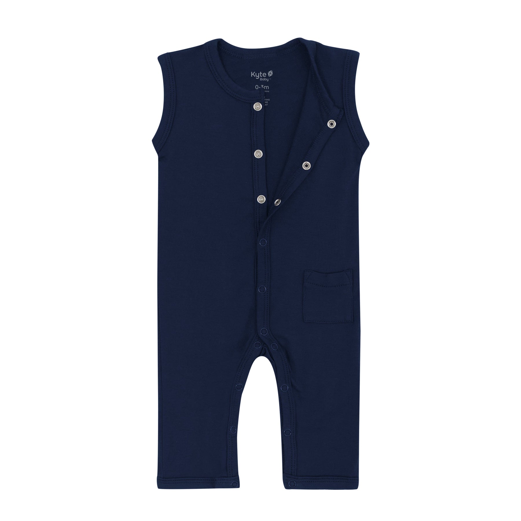 Kyte Baby bamboo Sleeveless Snap Romper in Navy