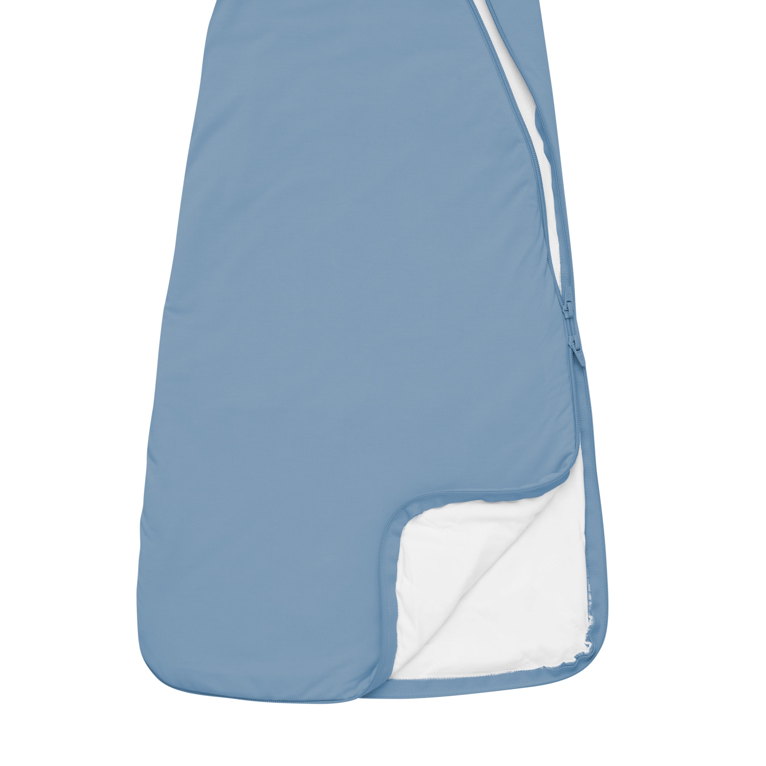 Double zipper on Kyte Baby Slumber Bag in Slate