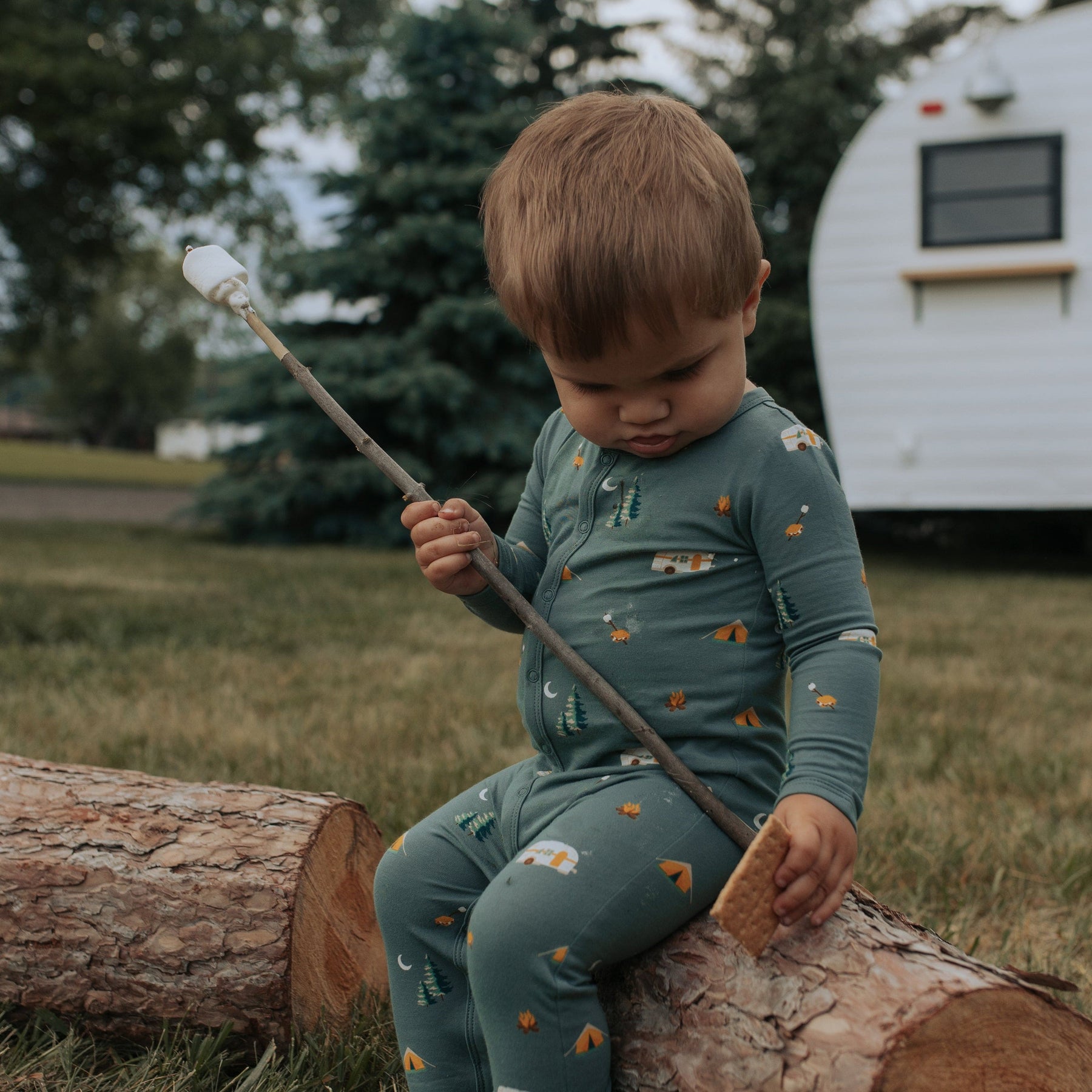 Kyte Baby Snap Footies Footie in Camping *Slight Misprint*