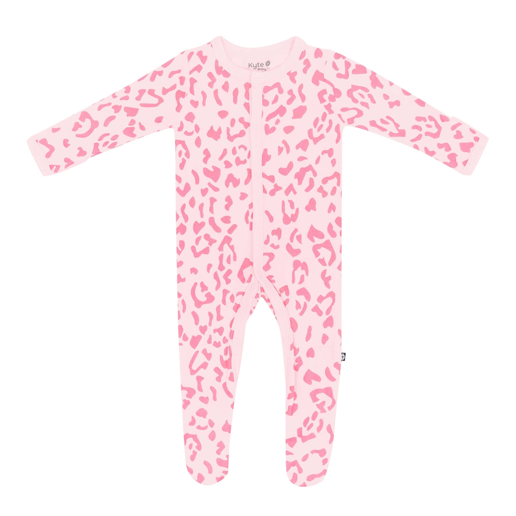 Kyte Baby Snap Footies Footie in Sakura Leopard