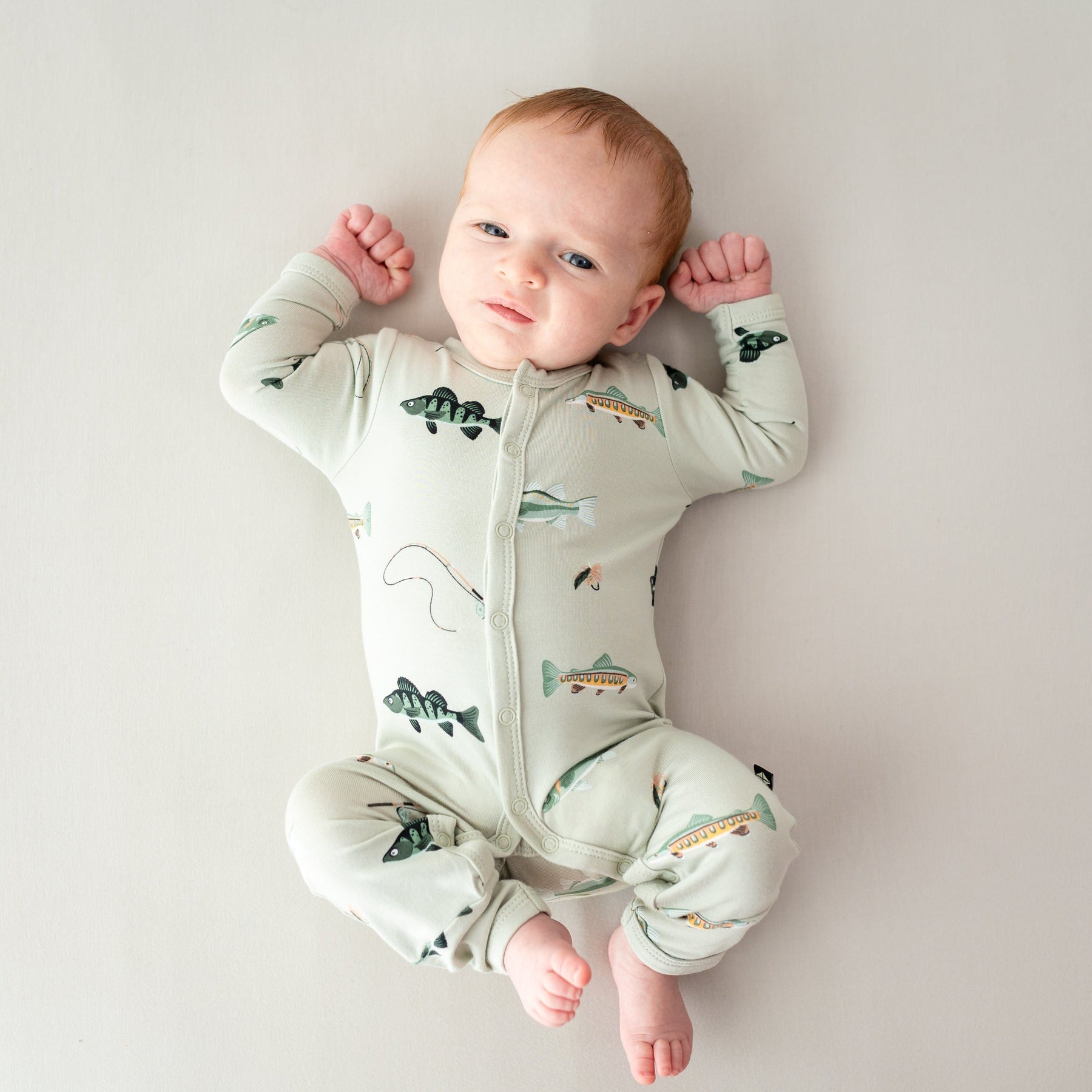 Kyte Baby Snap Romper Romper in Fishing