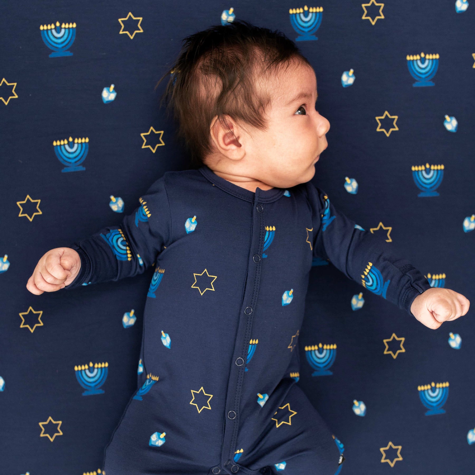 Kyte Baby Snap Romper Romper in Hanukkah