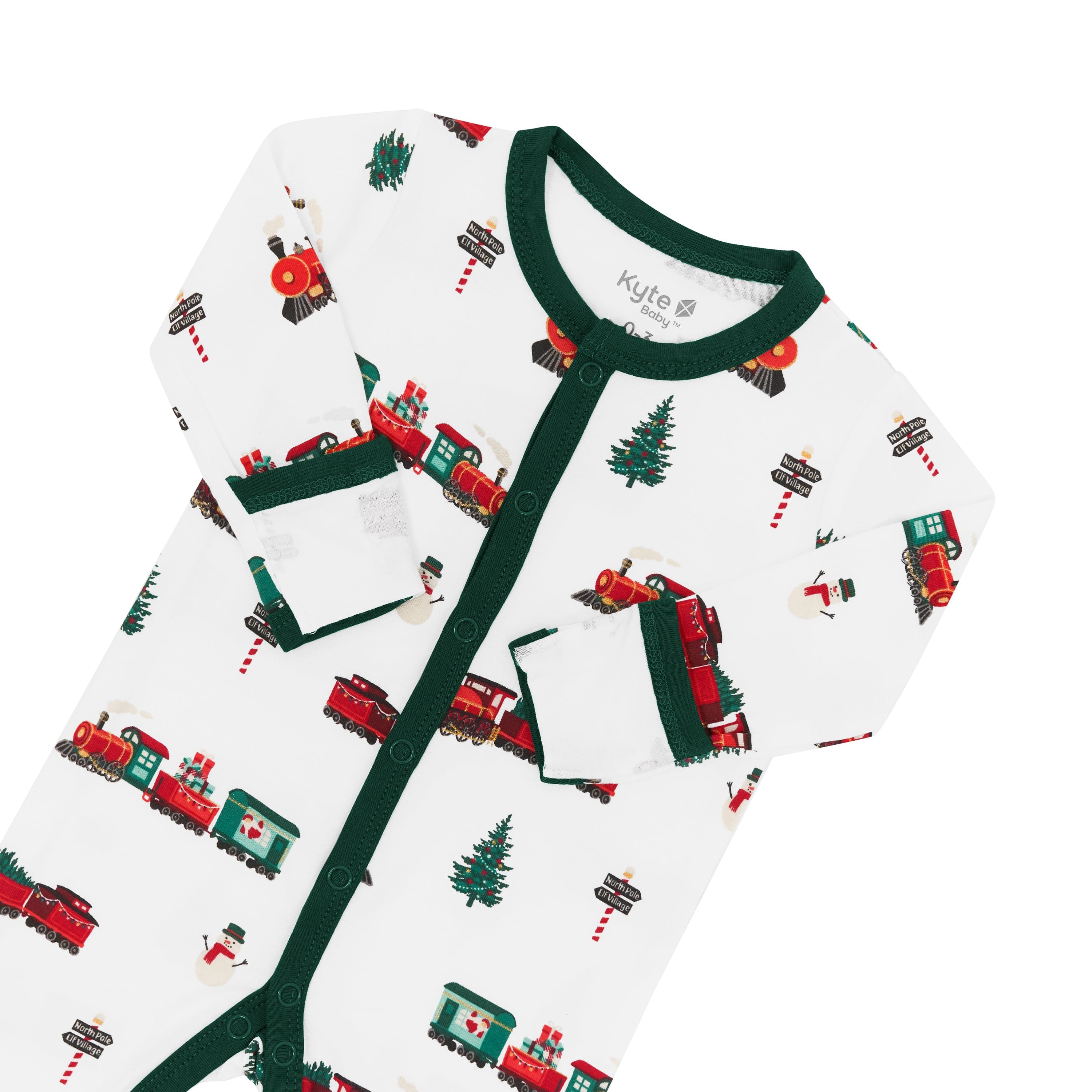 Kyte Baby Snap Romper Romper in Holiday Train