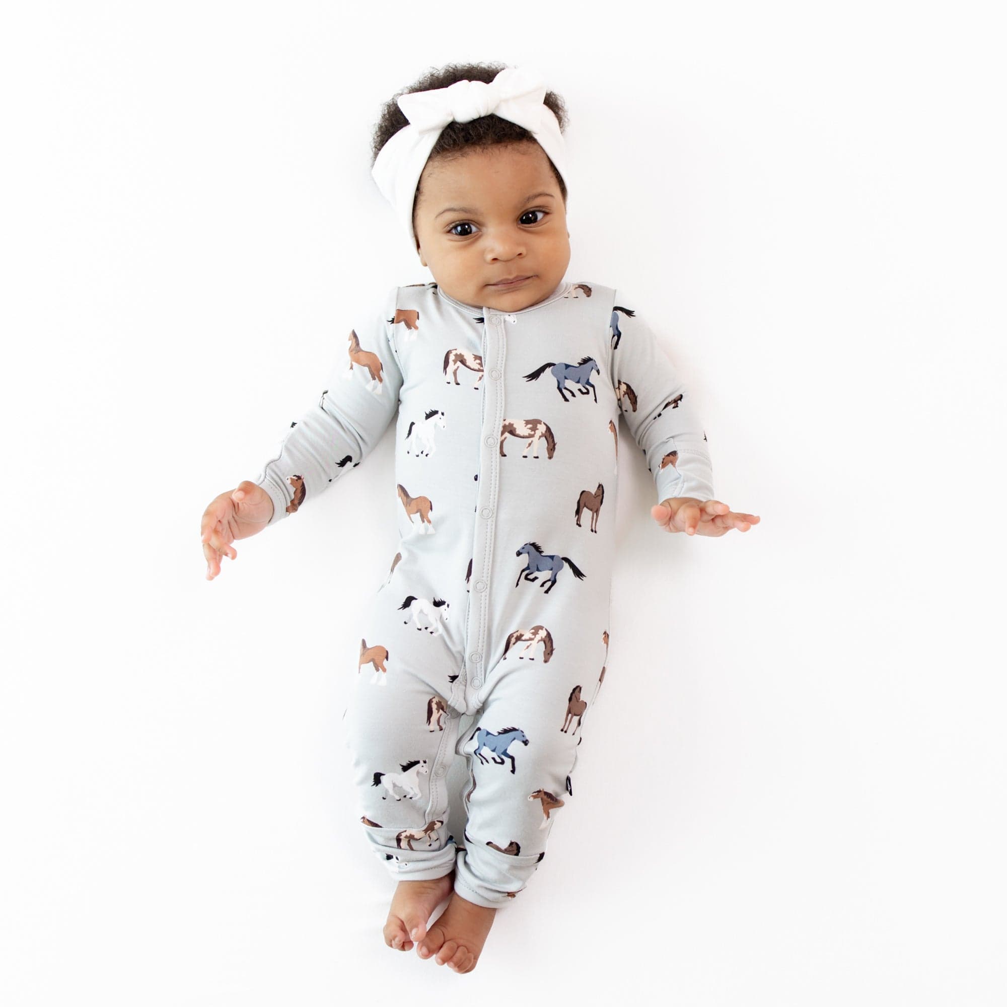 Kyte Baby Snap Romper Romper in Horse