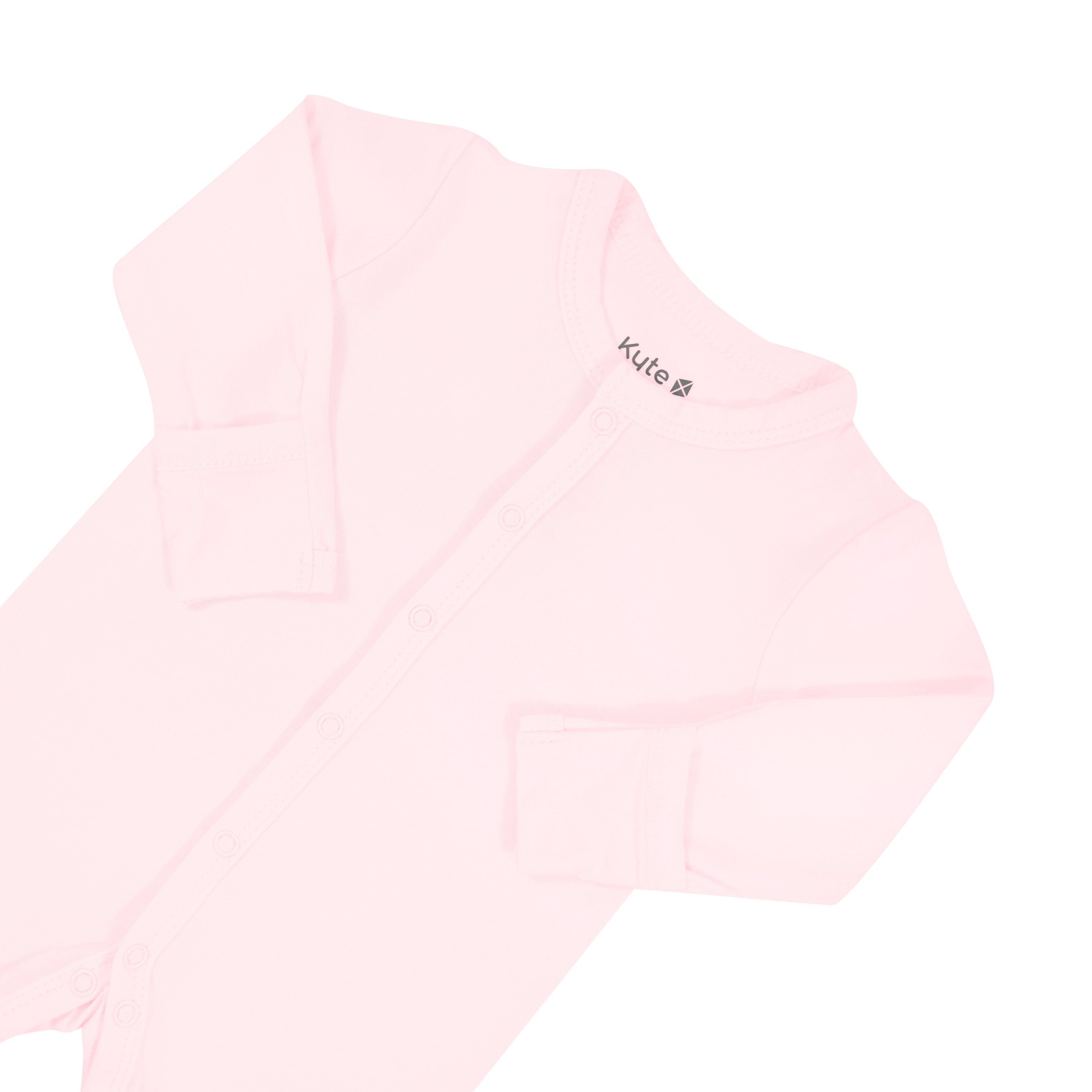 Fold-over cuffs on Kyte Baby Romper in Sakura