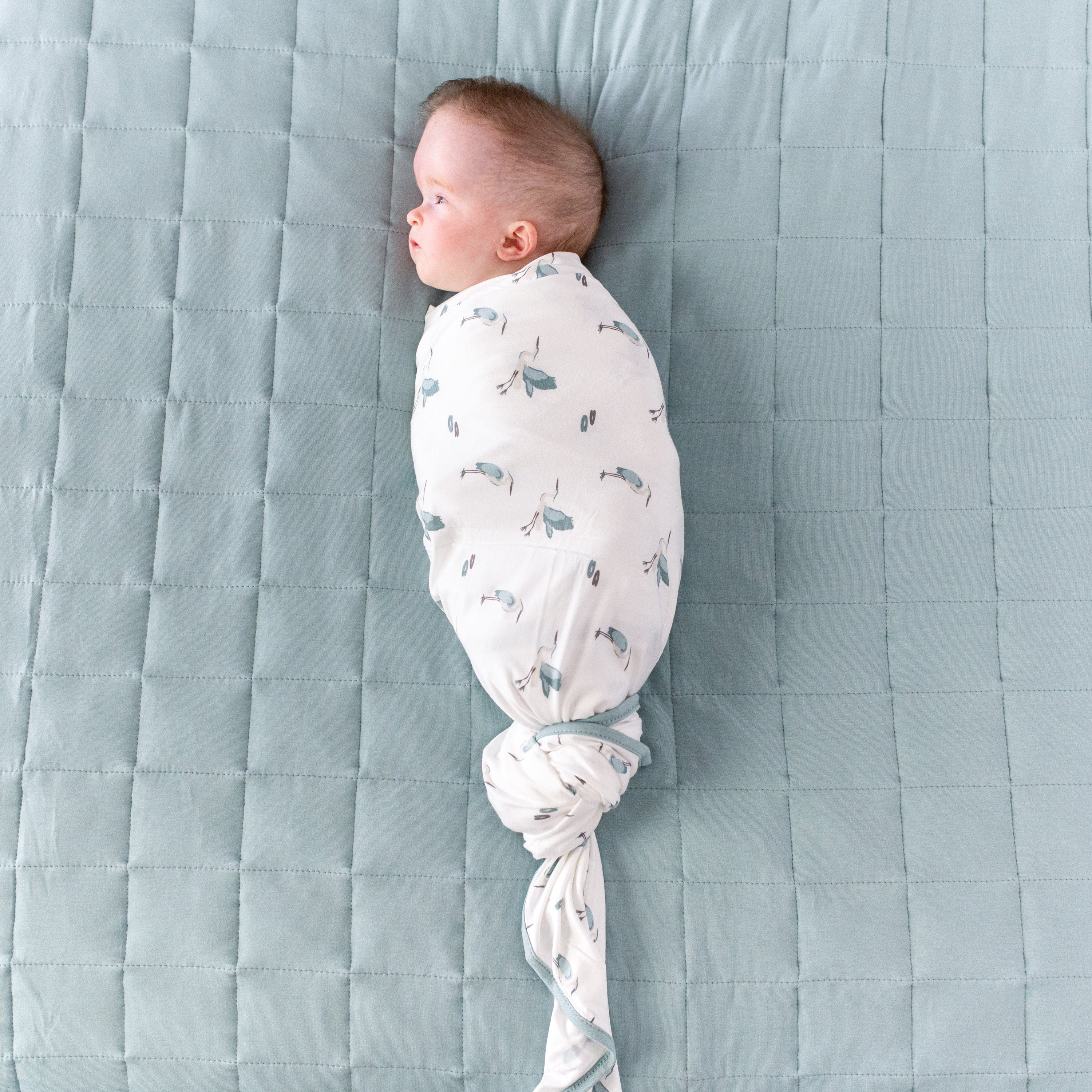 Kyte Baby Swaddling Blanket Blue Heron / Infant Swaddle Blanket in Blue Heron