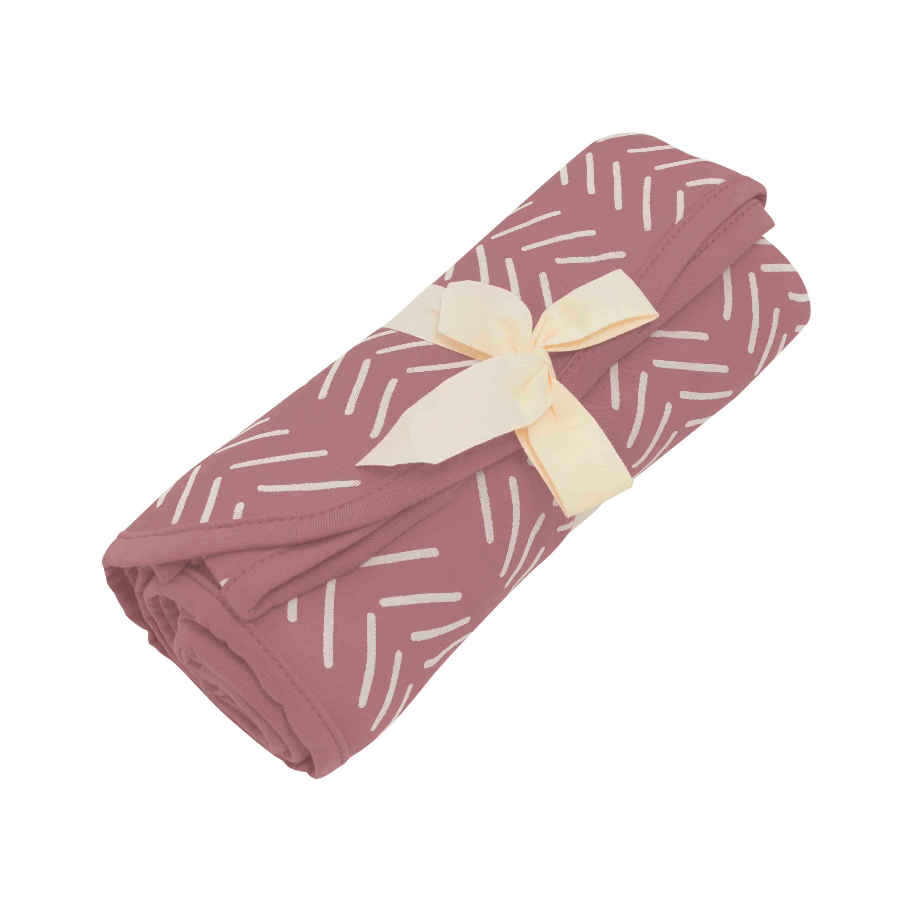 Kyte Baby Swaddling Blanket Dusty Rose Herringbone / Infant Swaddle Blanket in Dusty Rose Herringbone