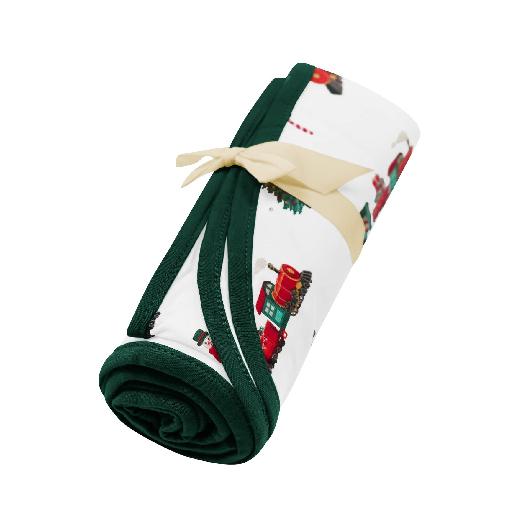 Kyte Baby Swaddling Blanket Holiday Train / Infant Swaddle Blanket in Holiday Train