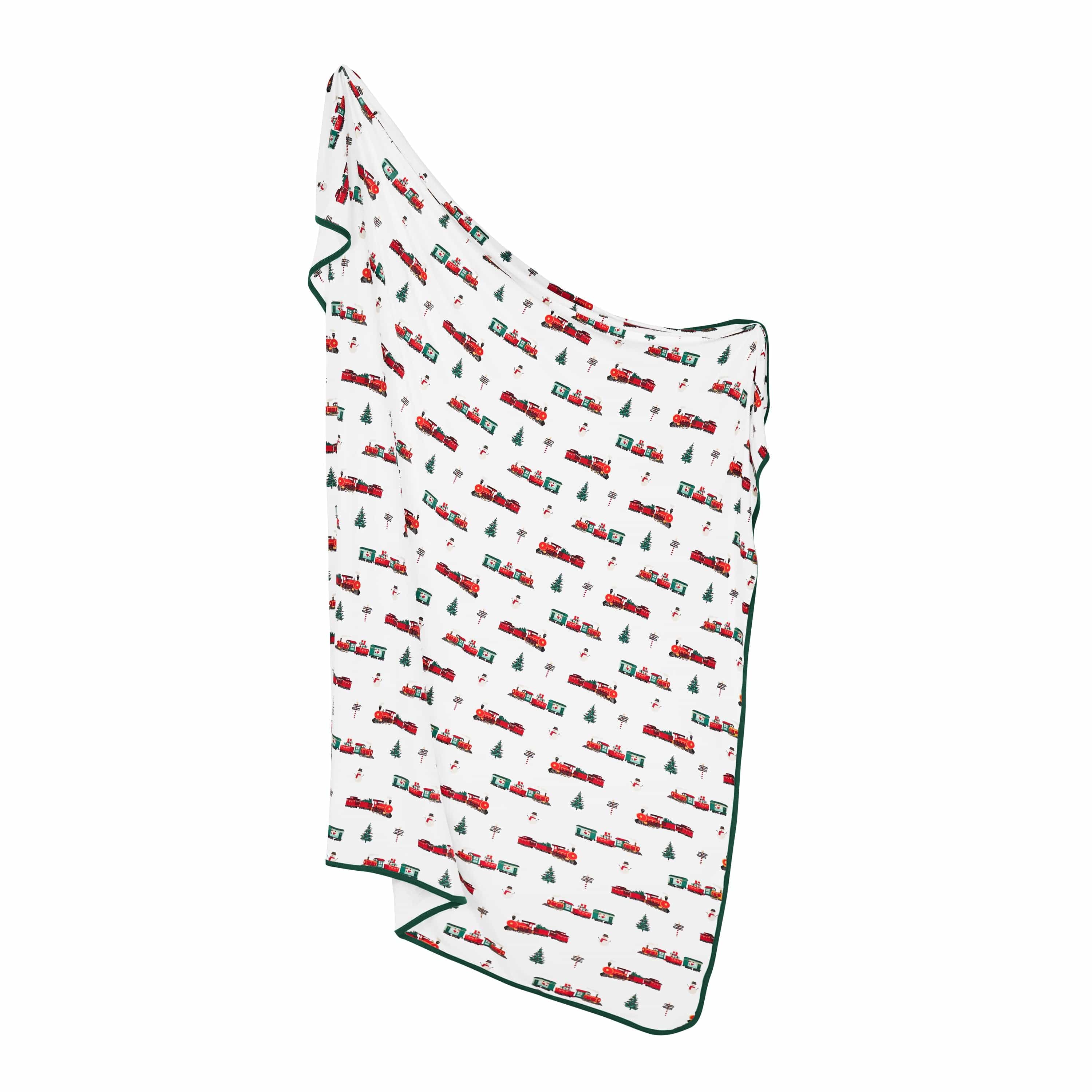 Kyte Baby Swaddling Blanket Holiday Train / Infant Swaddle Blanket in Holiday Train