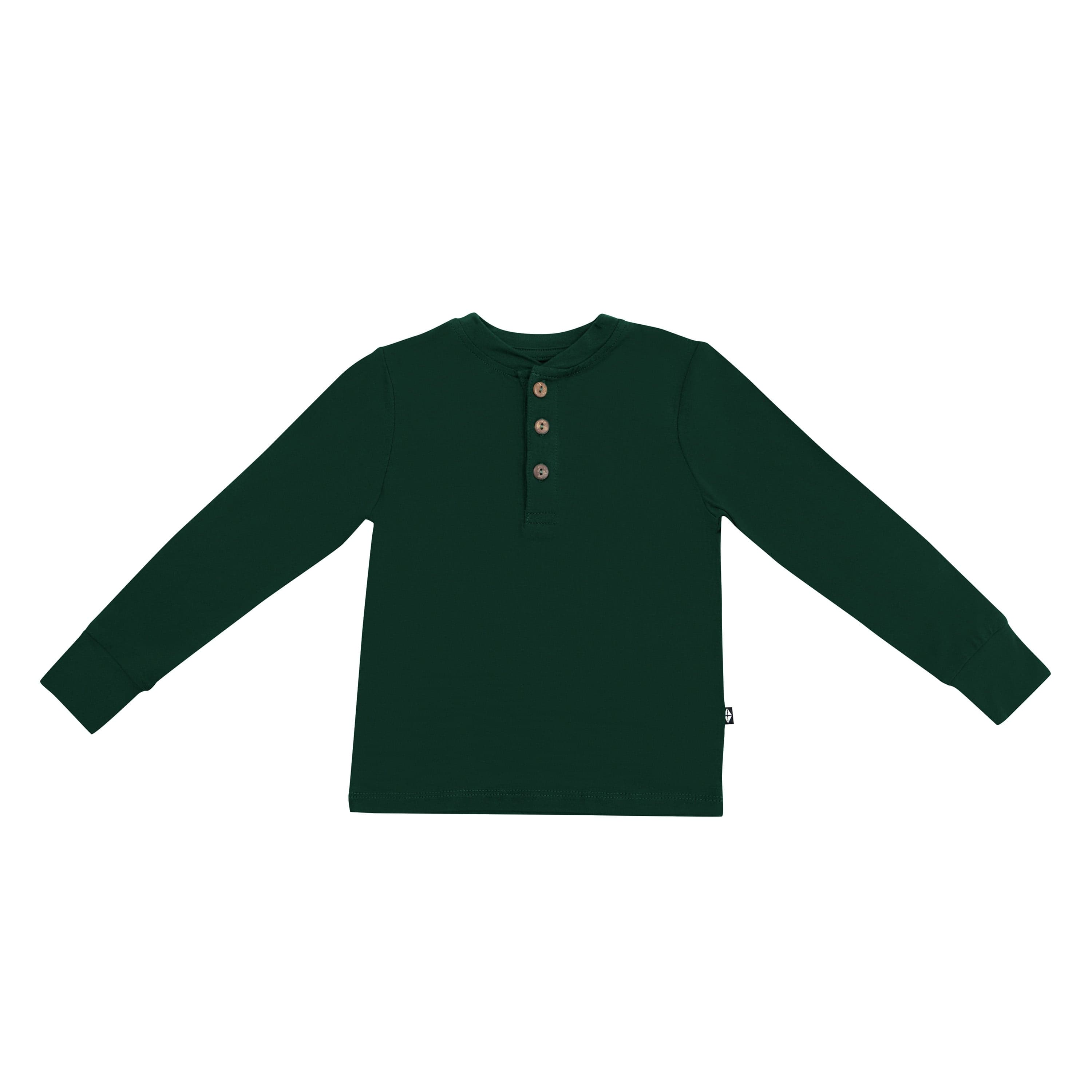 Kyte Baby Long Sleeve Toddler Henley Tee in Evergreen