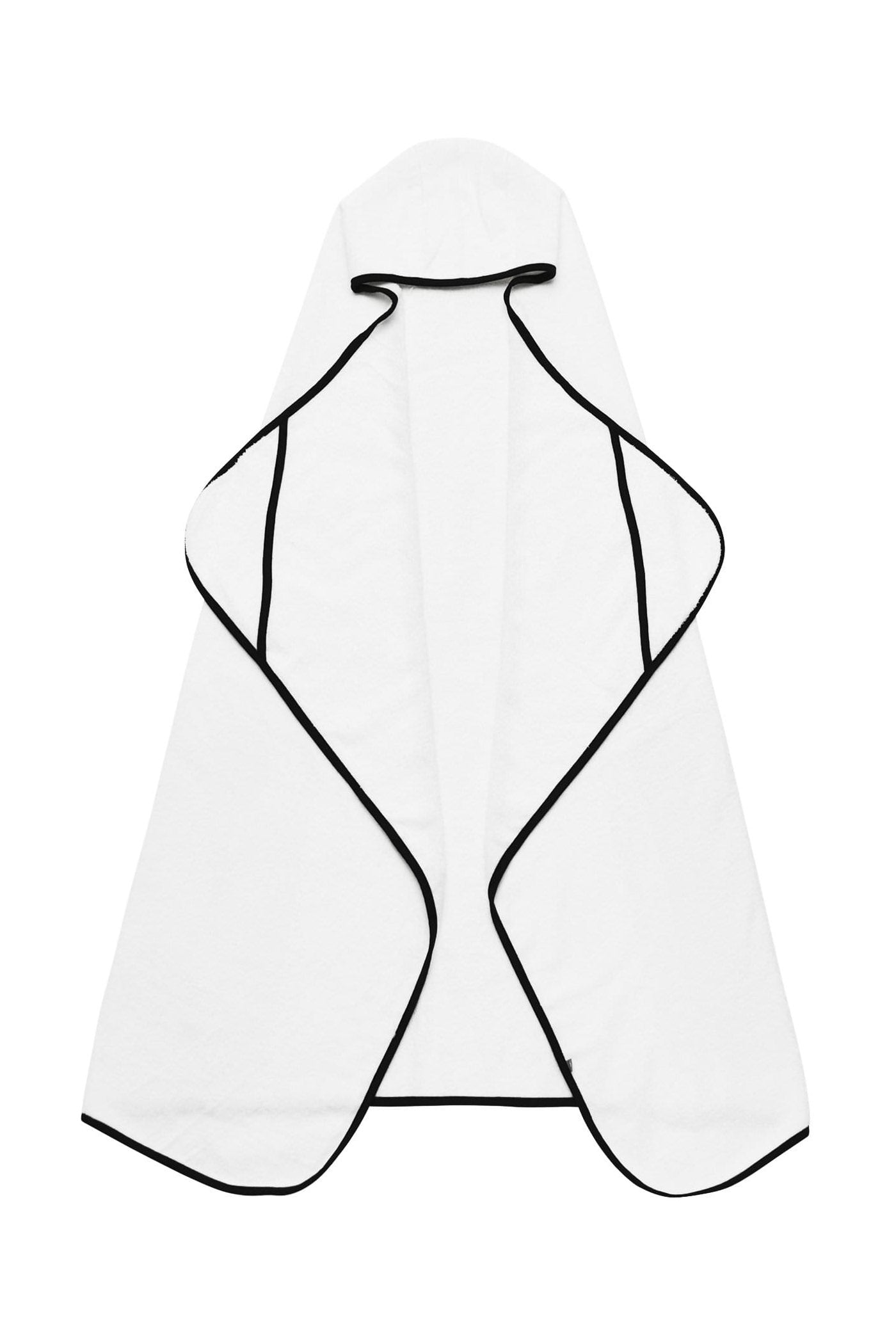 Kyte Baby Toddler Hooded Bath Towel in Cloud with Midnight Trim